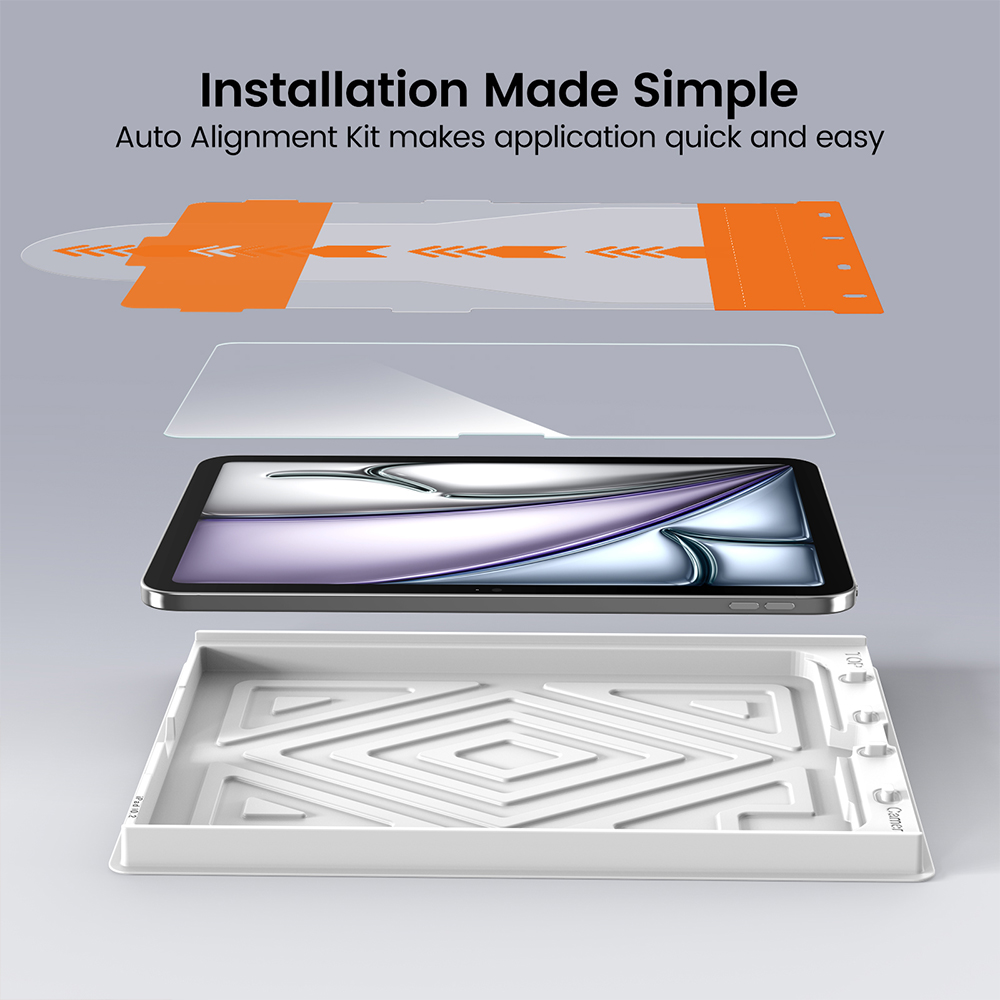 PandaShield 2 Pack iPad Screen Protector – 9H Tempered Glass with One-Touch Tray, HD Clarity, Anti-Fingerprint, Apple Pencil & Face ID Compatible