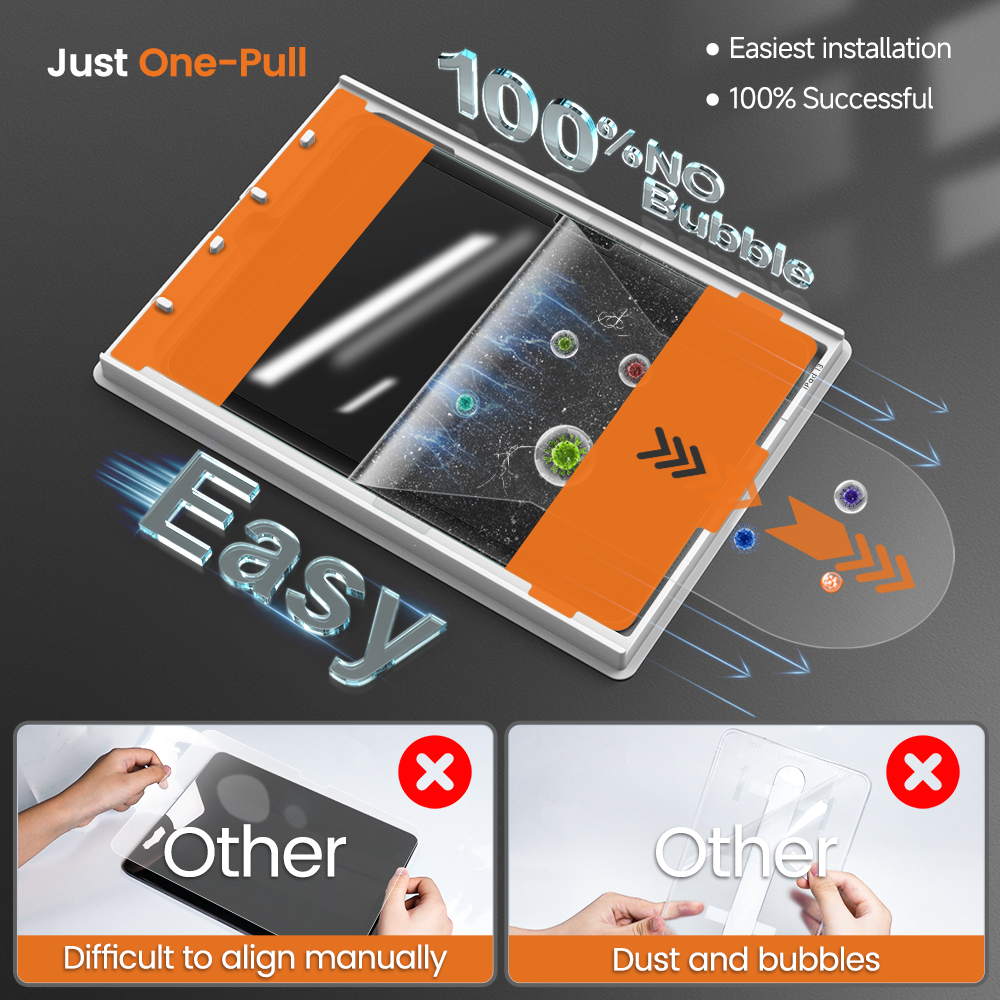 PandaShield 2 Pack iPad Screen Protector – 9H Tempered Glass with One-Touch Tray, HD Clarity, Anti-Fingerprint, Apple Pencil & Face ID Compatible