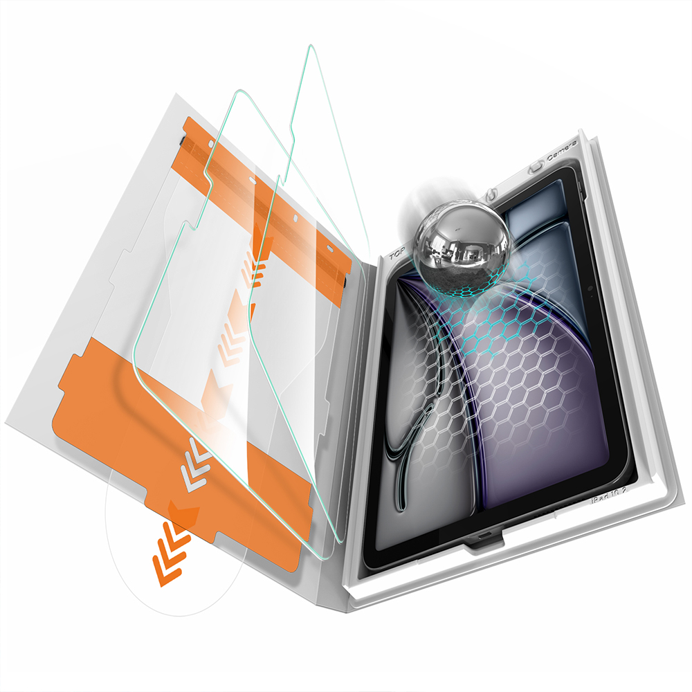 PandaShield 2 Pack iPad Screen Protector – 9H Tempered Glass with One-Touch Tray, HD Clarity, Anti-Fingerprint, Apple Pencil & Face ID Compatible