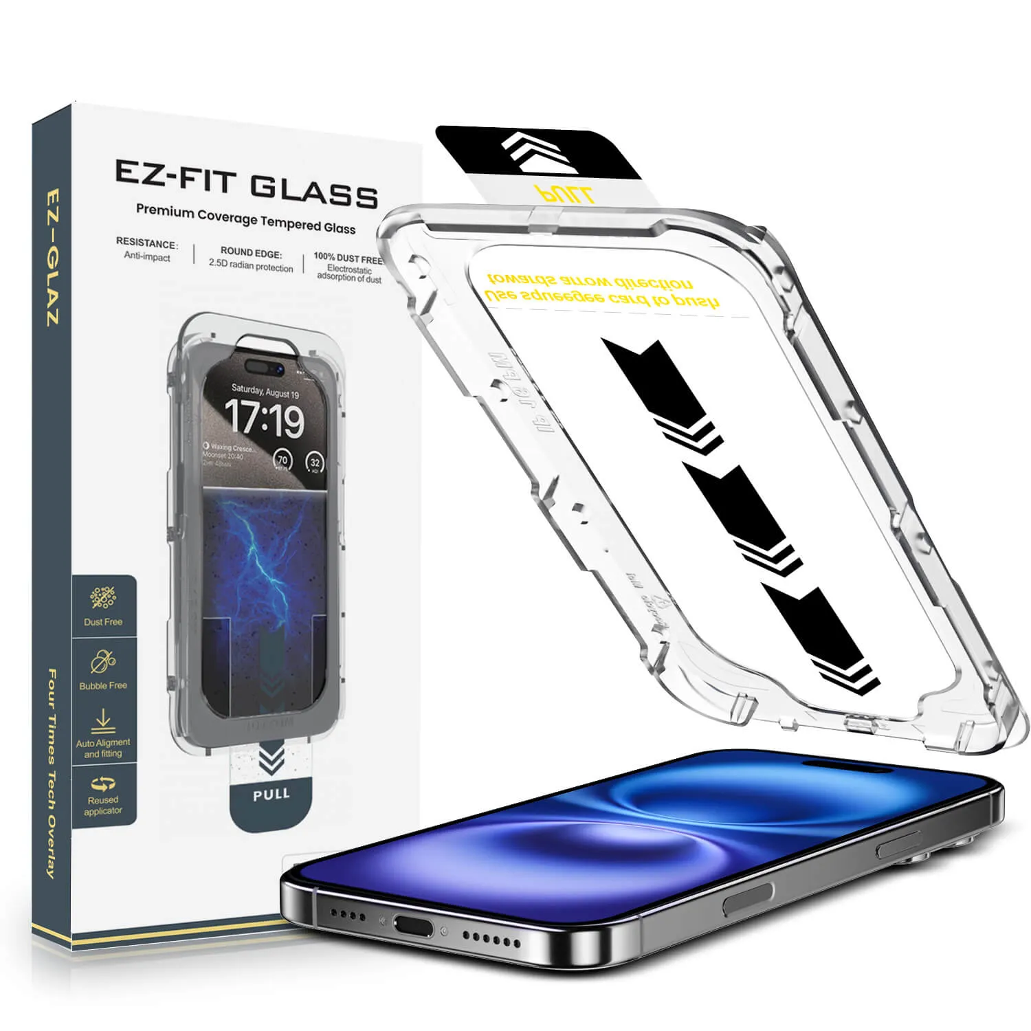 iPhone 11/12/13/14/15/16 Screen Protector with Easy-install Box