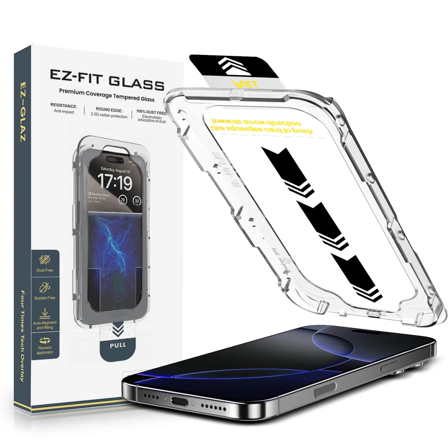 iPhone 11/12/13/14/15/16 Screen Protector with Easy-install Box
