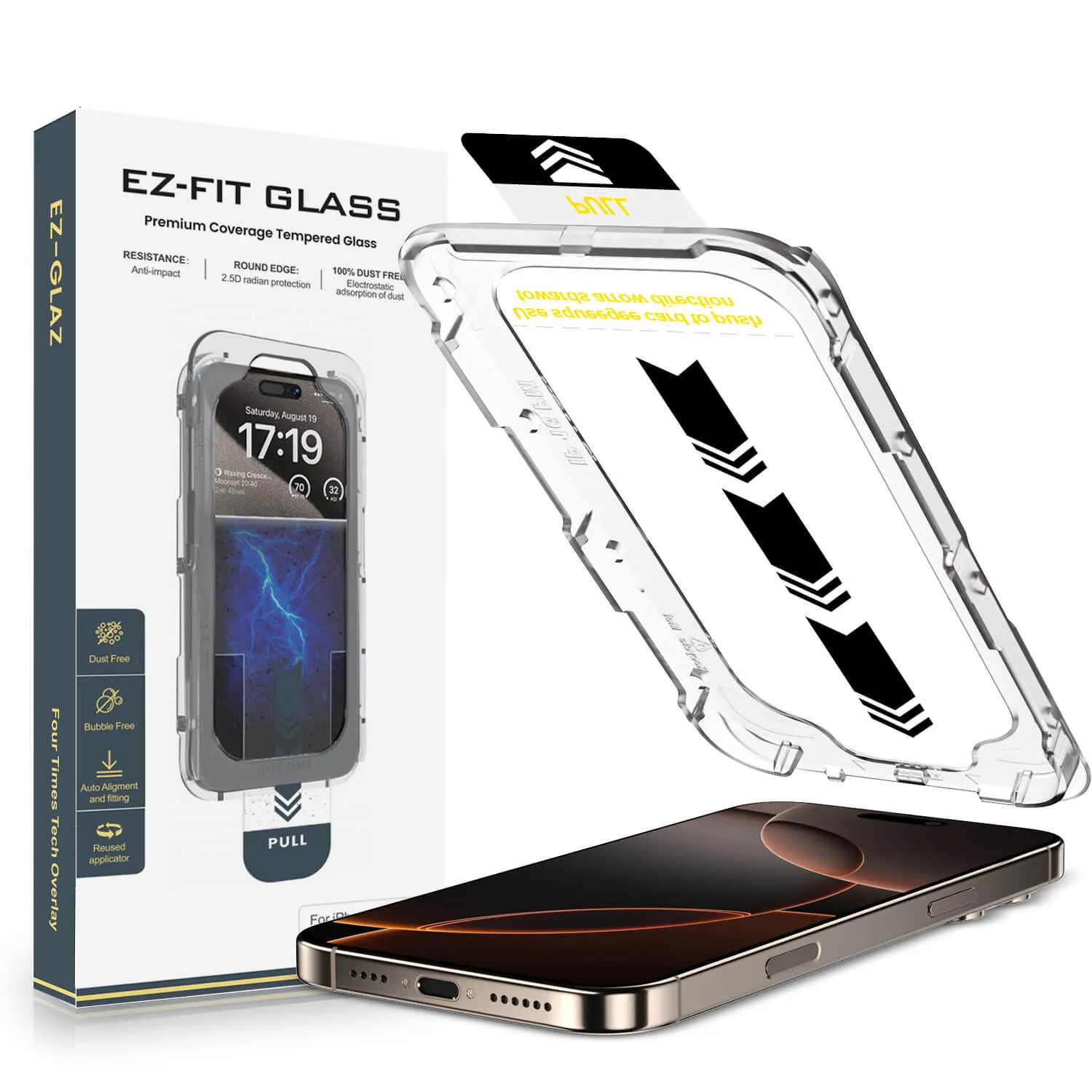 iPhone 11/12/13/14/15/16 Screen Protector with Easy-install Box