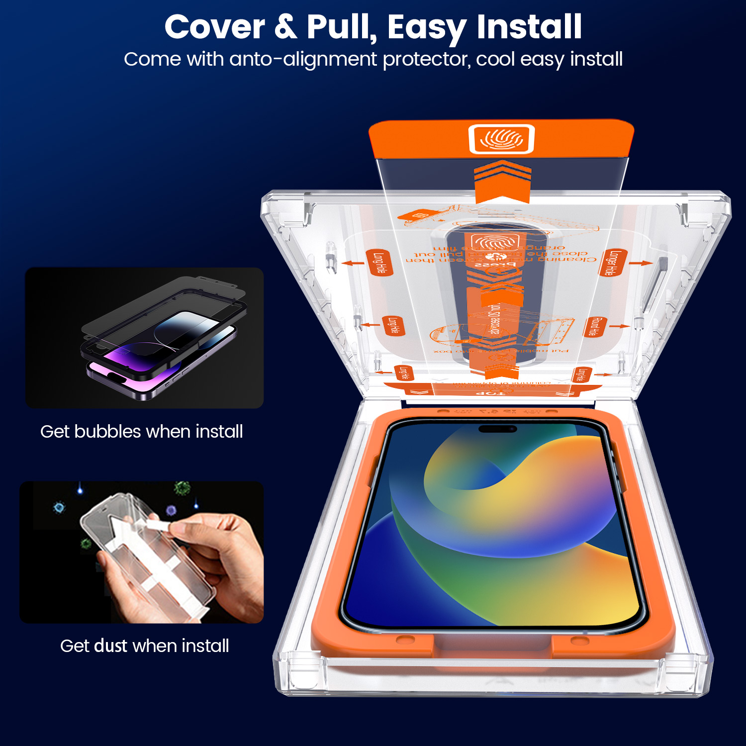 Easy Install Screen Protector for iPhone 15/15 Plus/15 Pro/15 Pro Max installation and fit