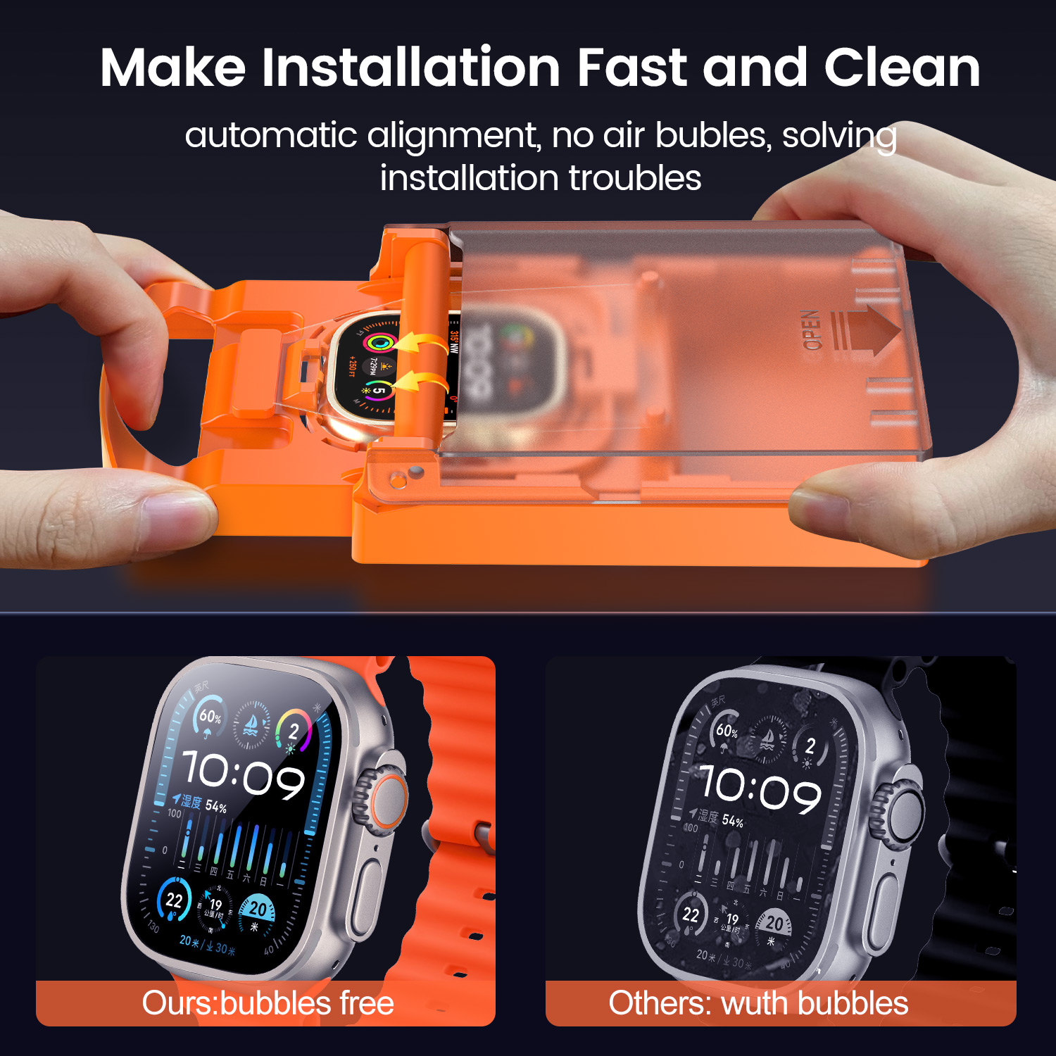 Apple Watch Series 10 Screen Protector 2 Pack with Easy-install Tool