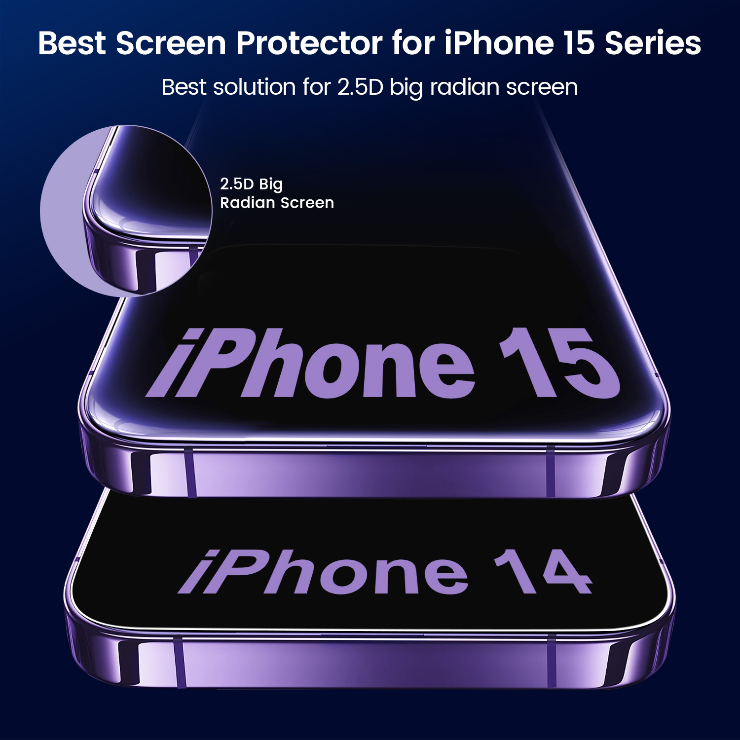 Easy-install Glass Screen Protector for iPhone 15 Series