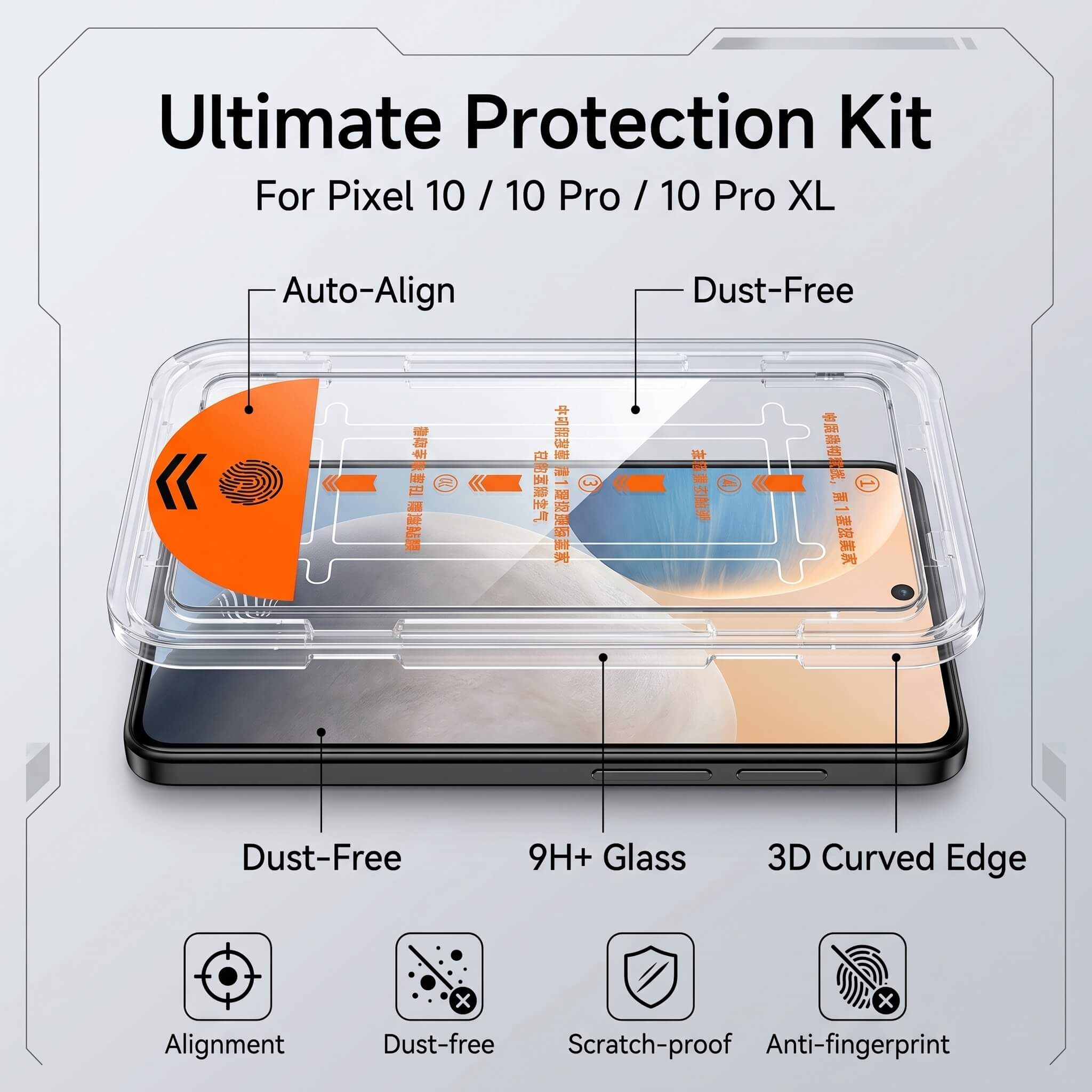 Google Pixel 10 Series Screen Protector with EZ Fit Tray detail