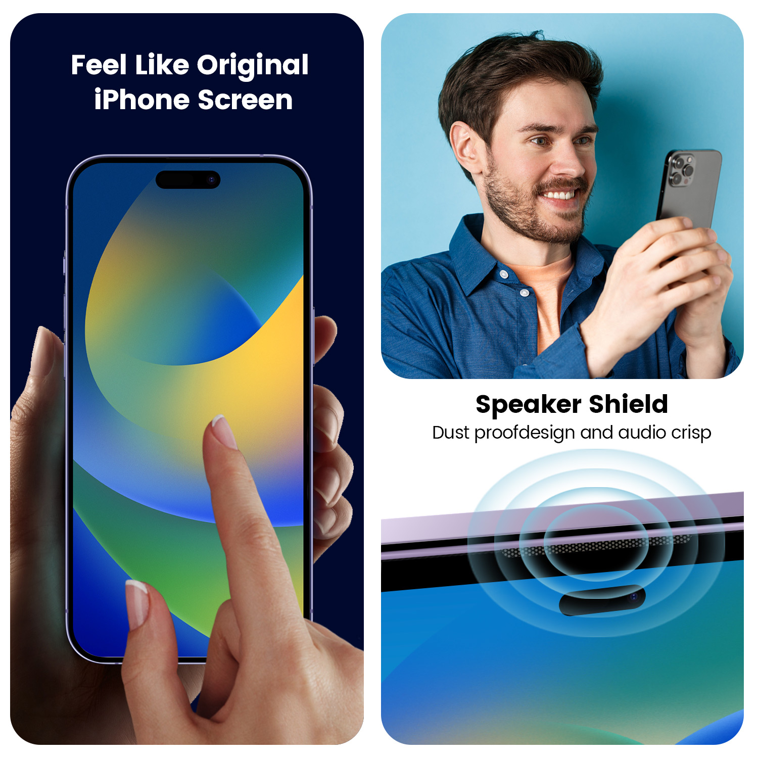 Easy-install Glass Screen Protector for iPhone 15 Series