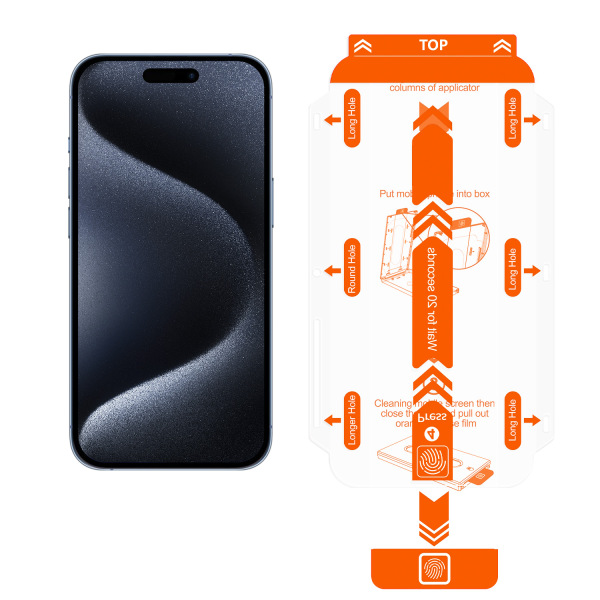 EZ Glass Screen Protector for iPhone 15 Series (without easy-install box) detail