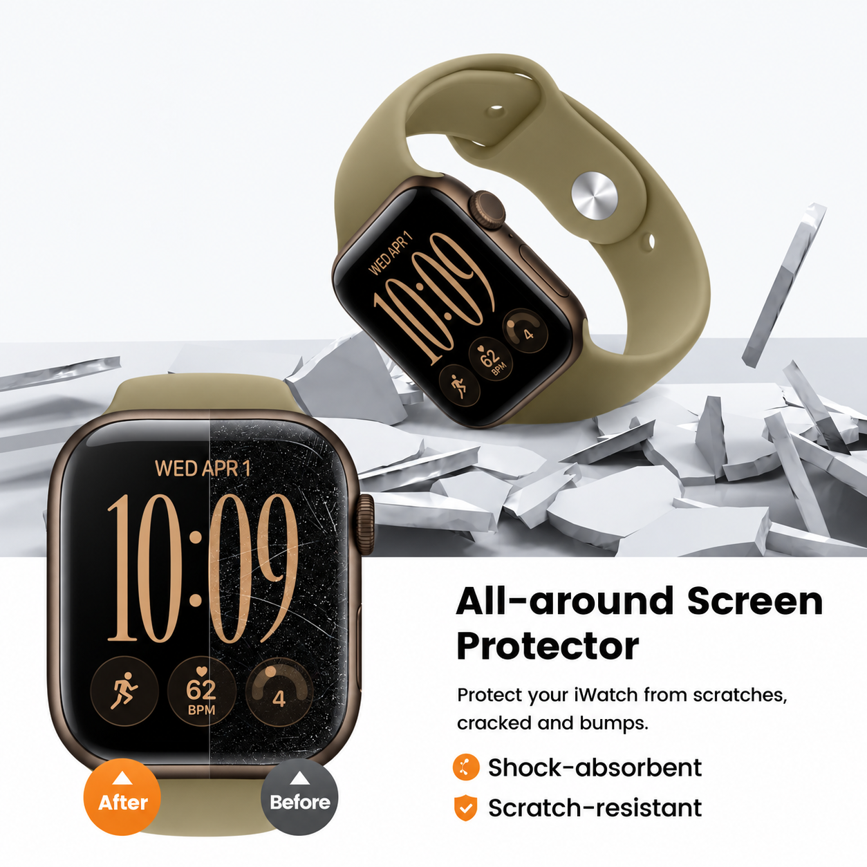 Apple Watch Series 12 Screen Protector 42mm/46mm with Easy-Install Box