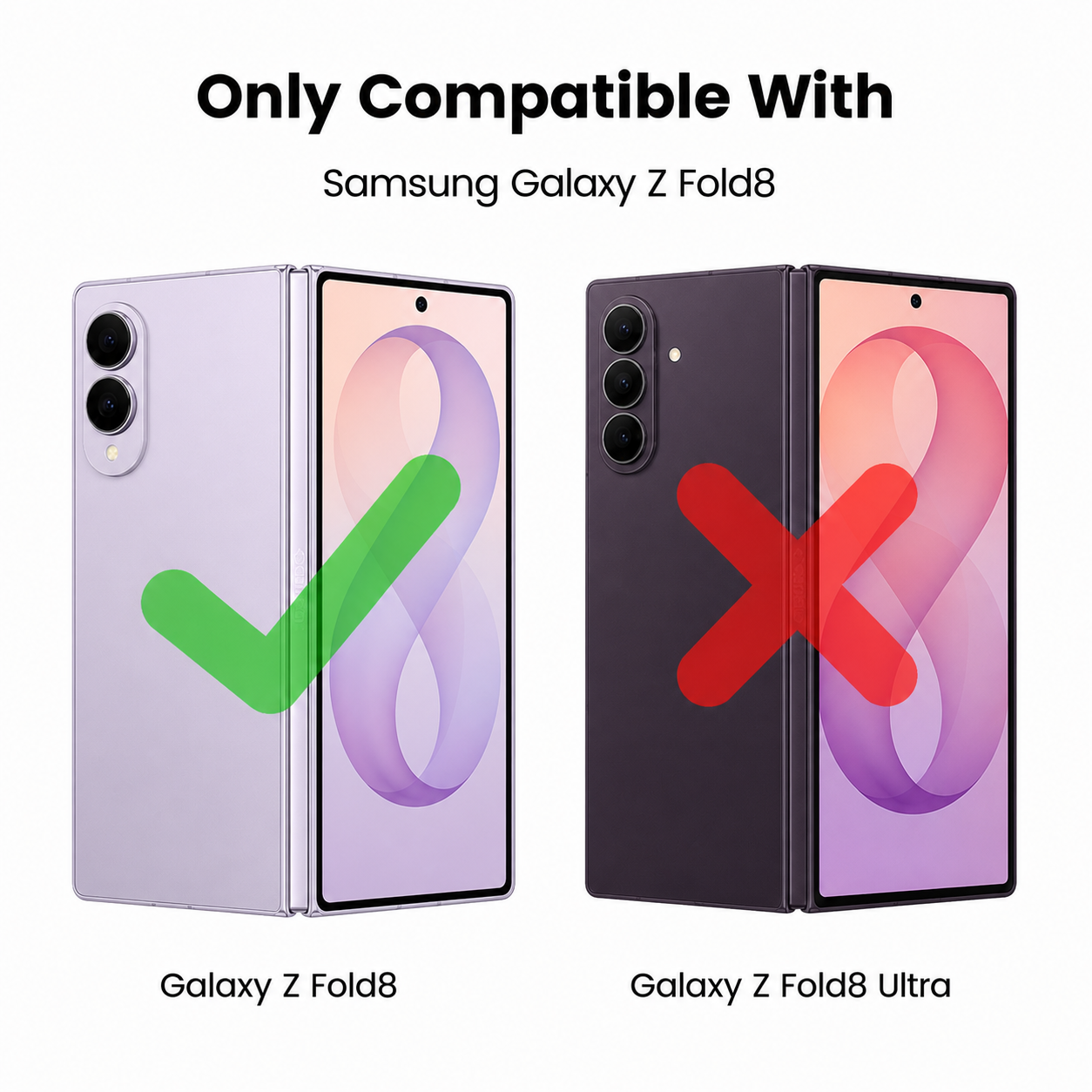 Galaxy Z Fold8 screen protector compatibility comparison with Fold8 Ultra