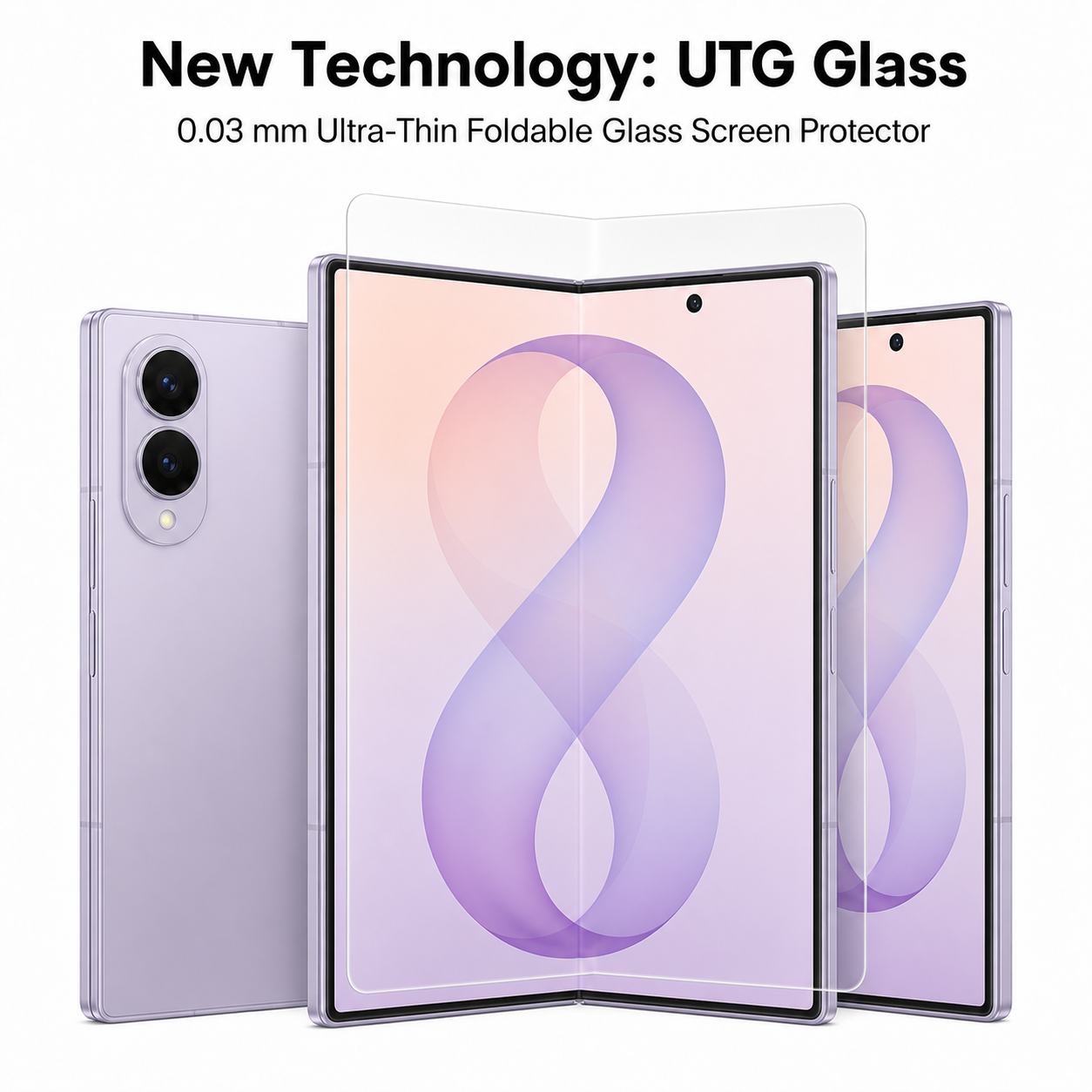 0.03mm foldable UTG glass film for Samsung Galaxy Z Fold8