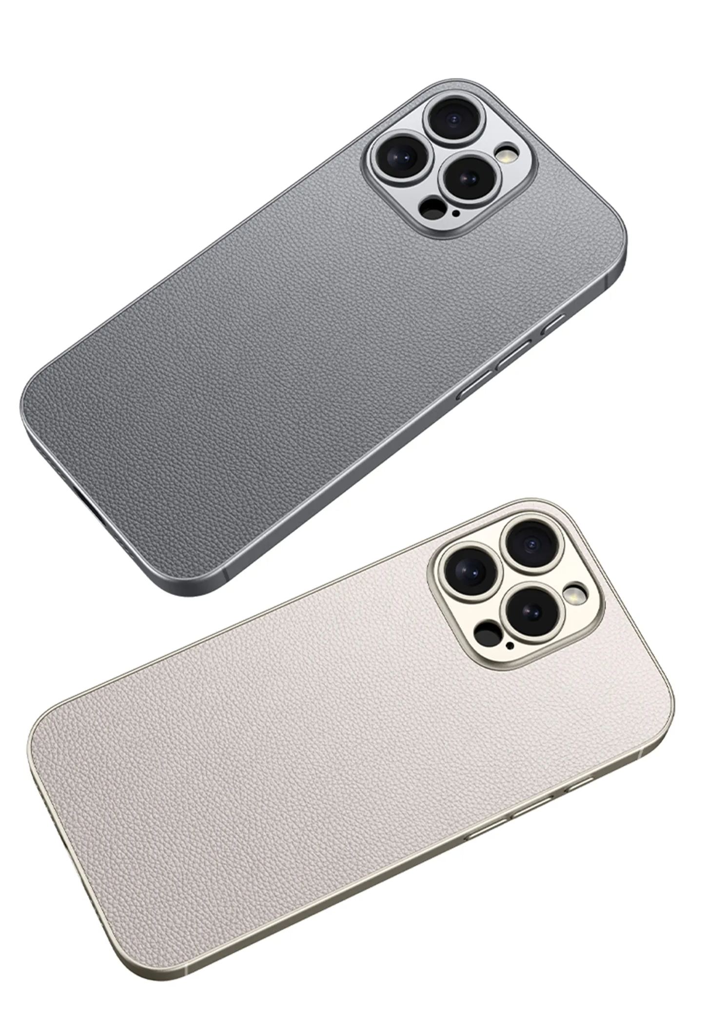 iPhone 16 Metal Leather Case detail