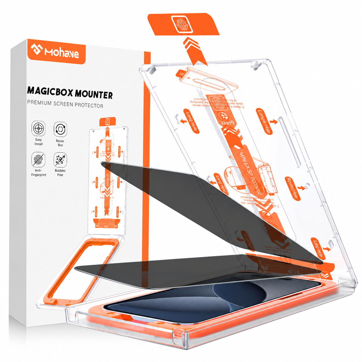 iPhone 18 Pro Max Privacy screen protector with EZ Fit alignment box