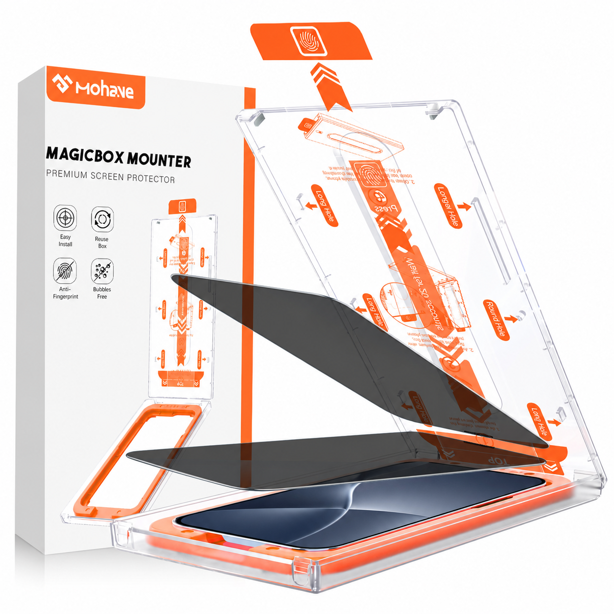 iPhone 18 Privacy screen protector with EZ Fit alignment box