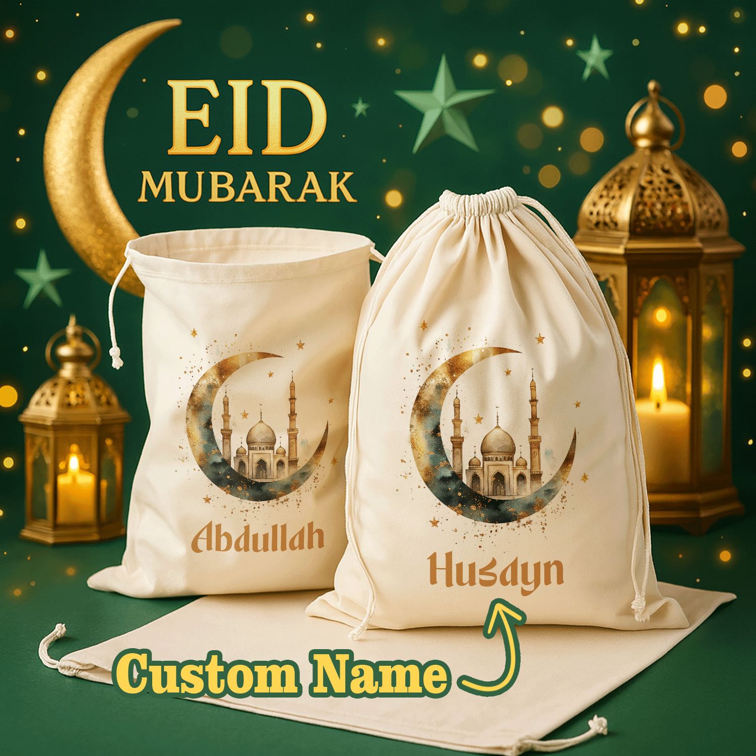 Personalized Eid Mubarak Gift Sacks