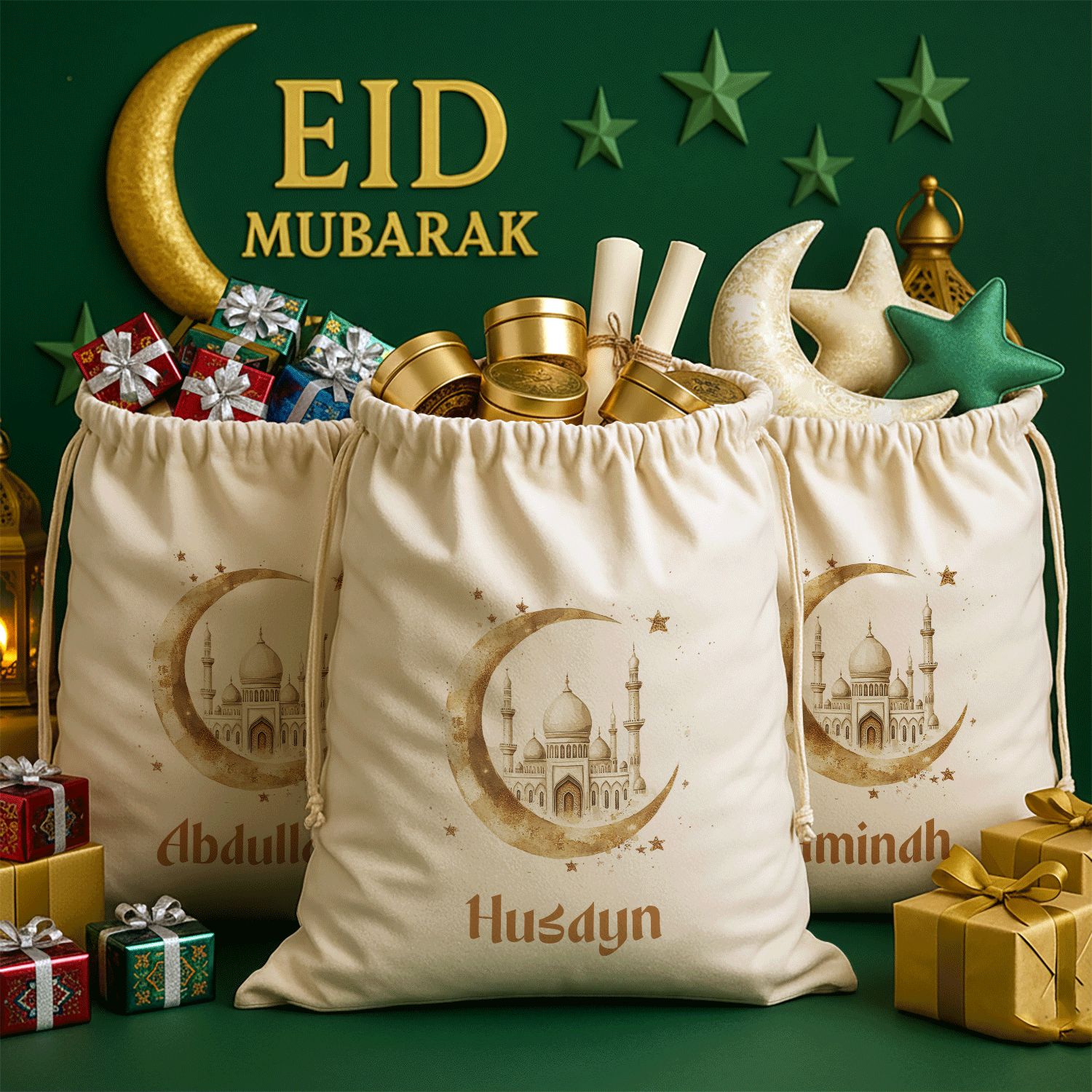 Personalized Eid Mubarak Gift Sacks