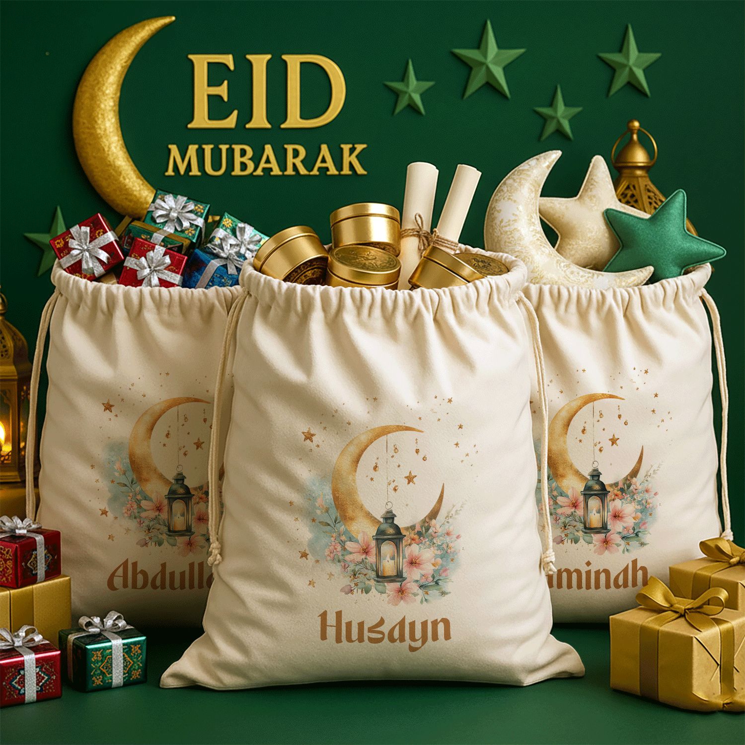 Personalized Eid Mubarak Gift Sacks