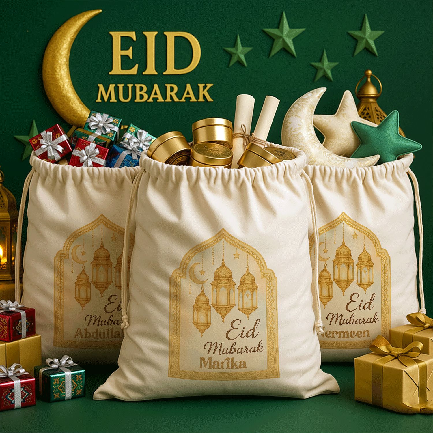 Personalized Eid Mubarak Gift Sacks