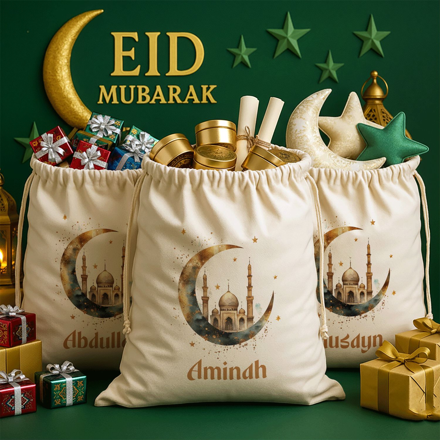 Personalized Eid Mubarak Gift Sacks