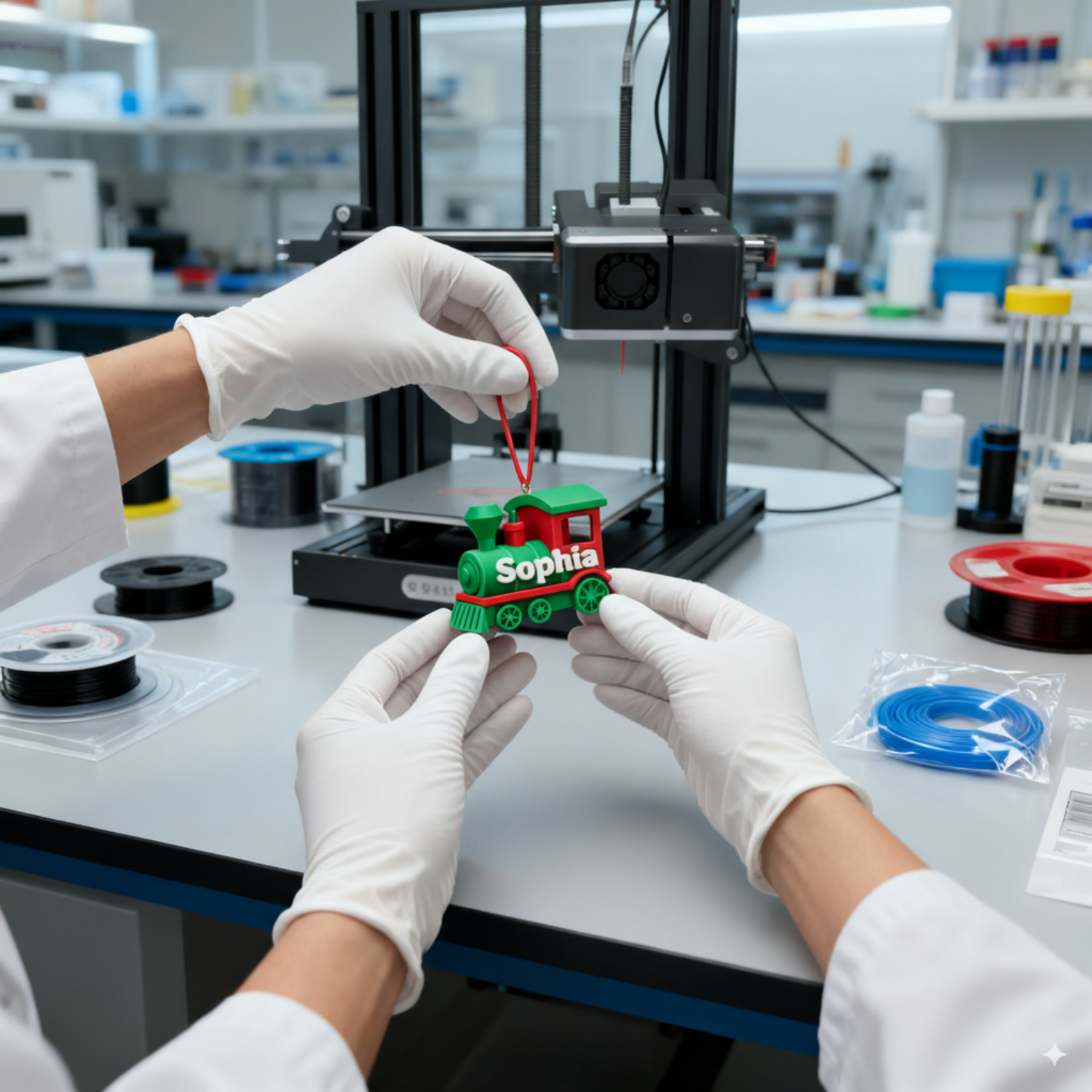 Personalized Christmas Train Ornament