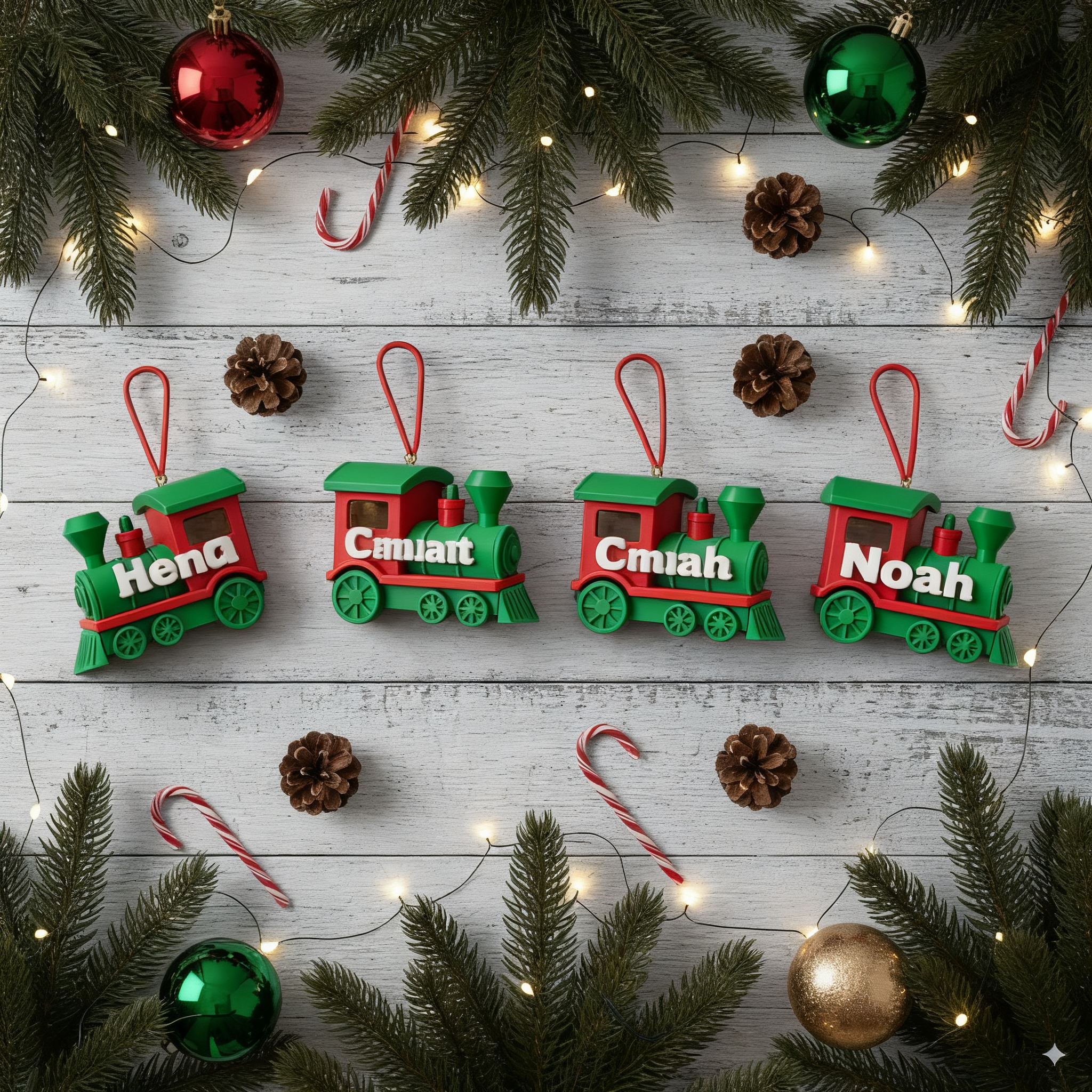 Personalized Christmas Train Ornament