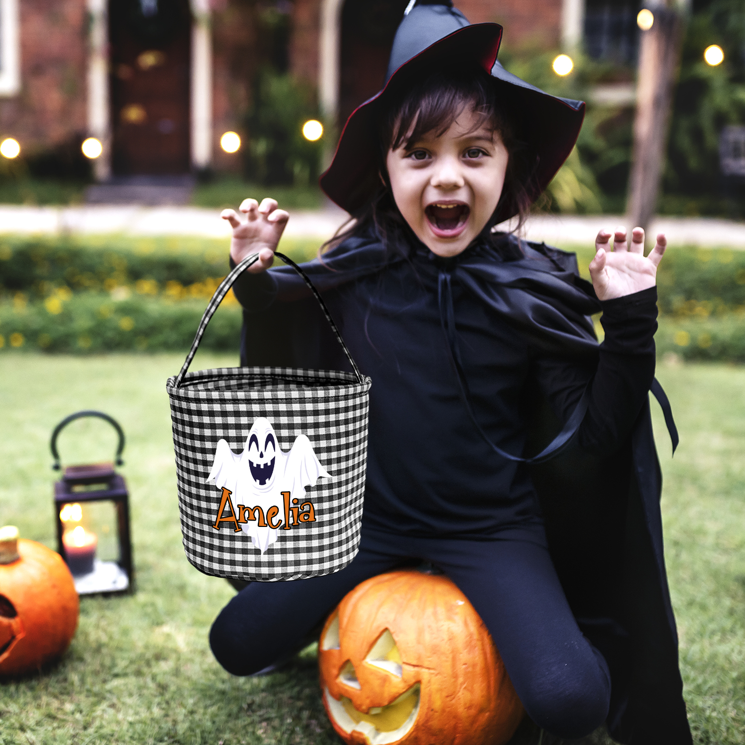 Personalized Halloween Trick or Treat Bag with Name