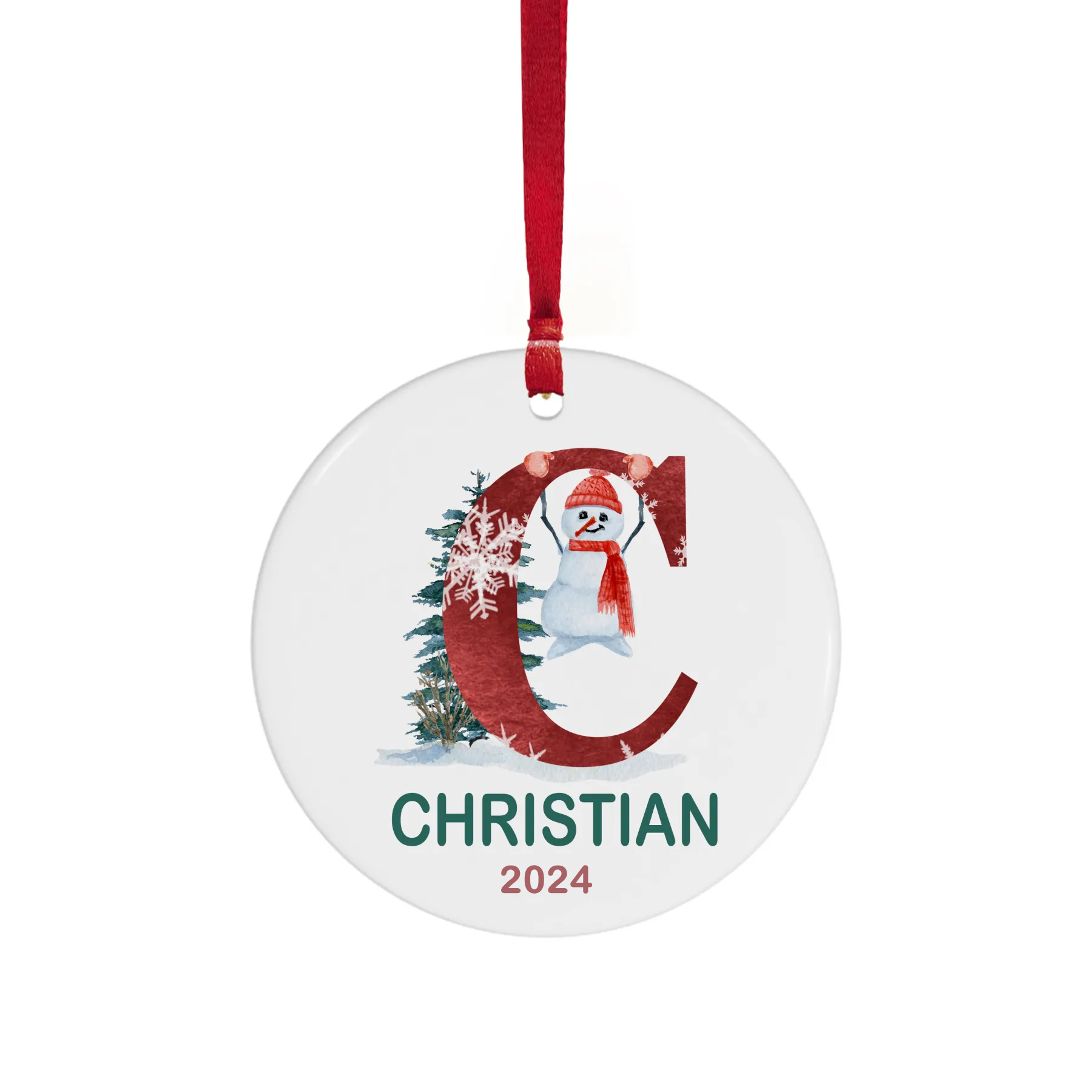 Personalized Initial Ornament Name