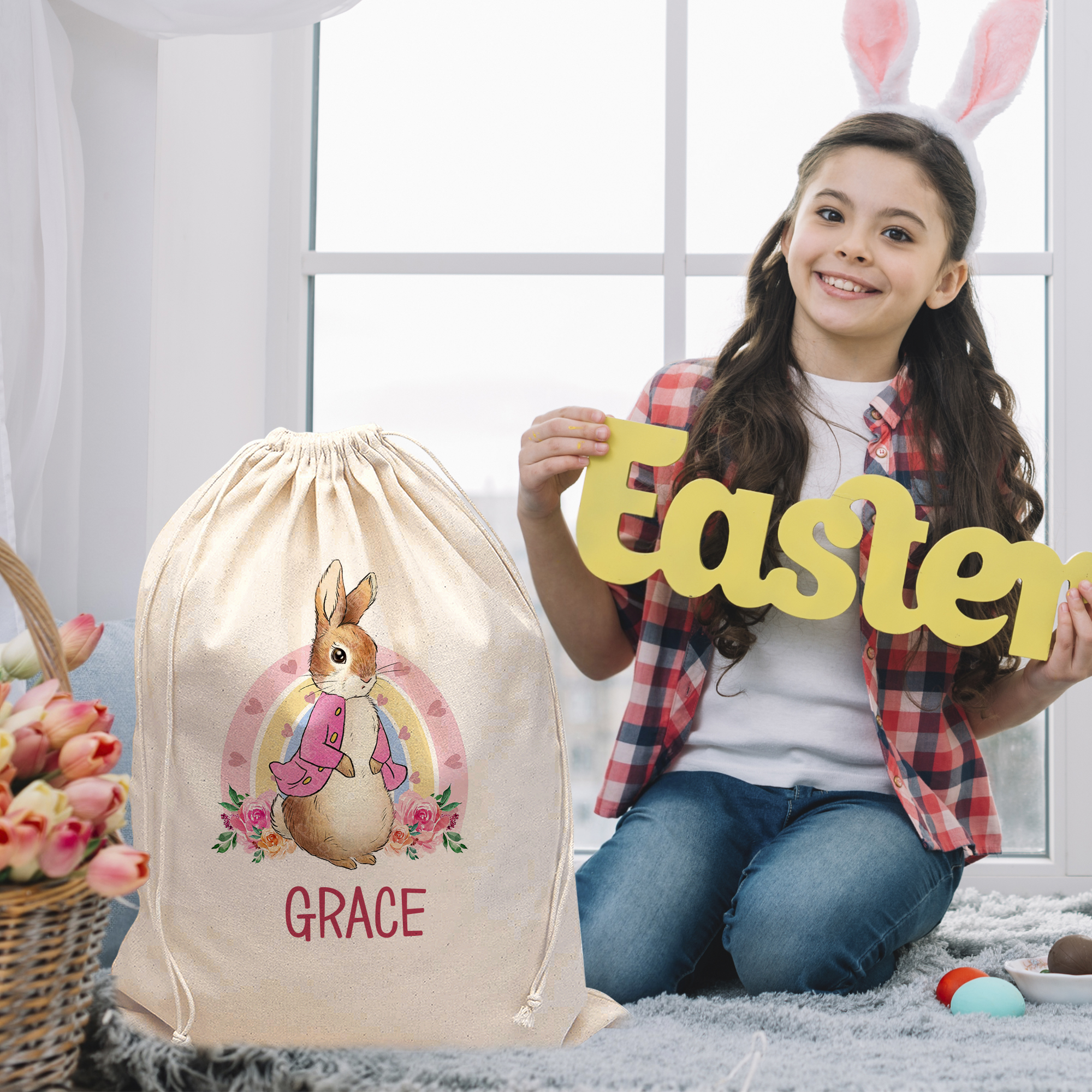 Personalized Easter Rabbit Gift Sack - Buy 2 Get 1 Free