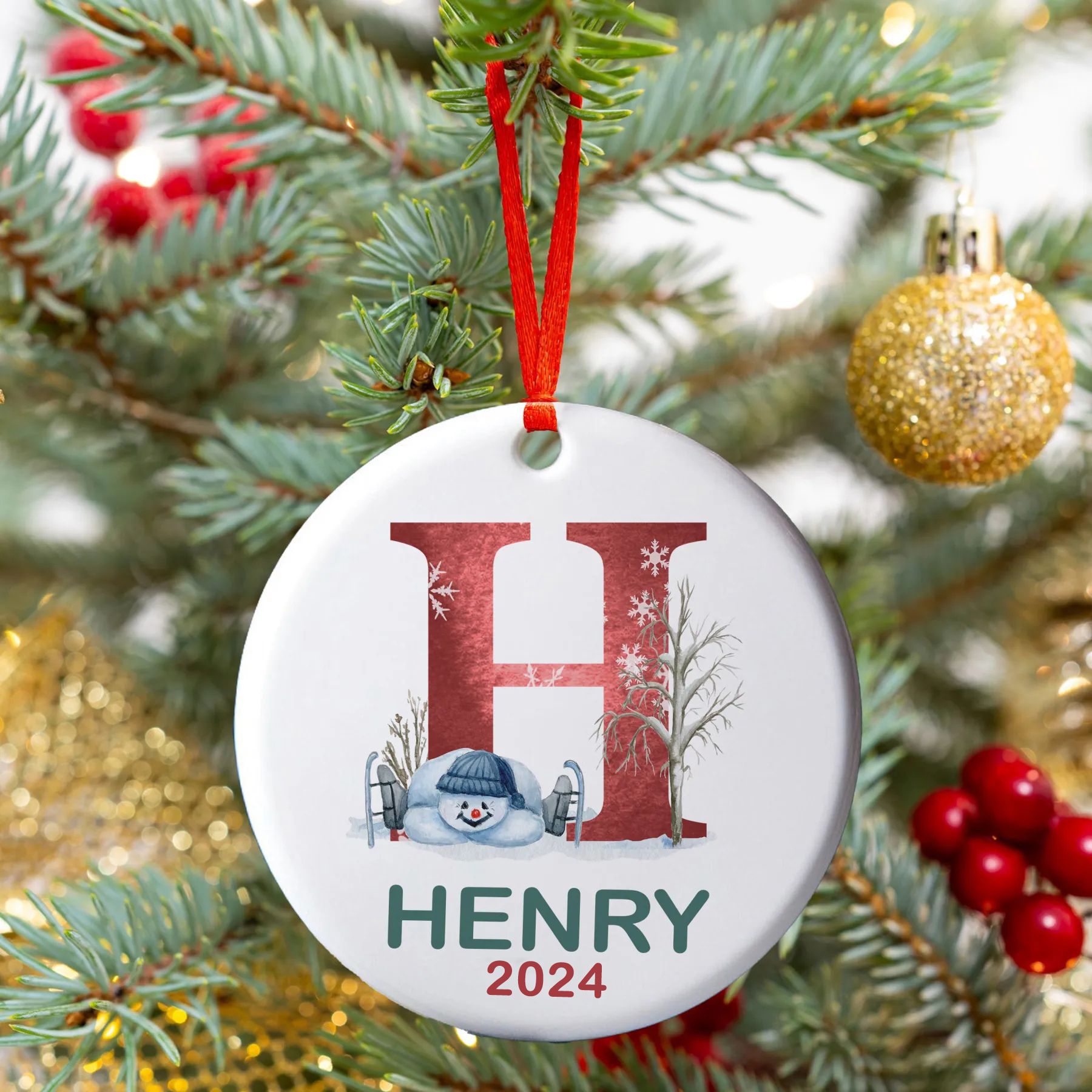 Personalized Initial Ornament Name