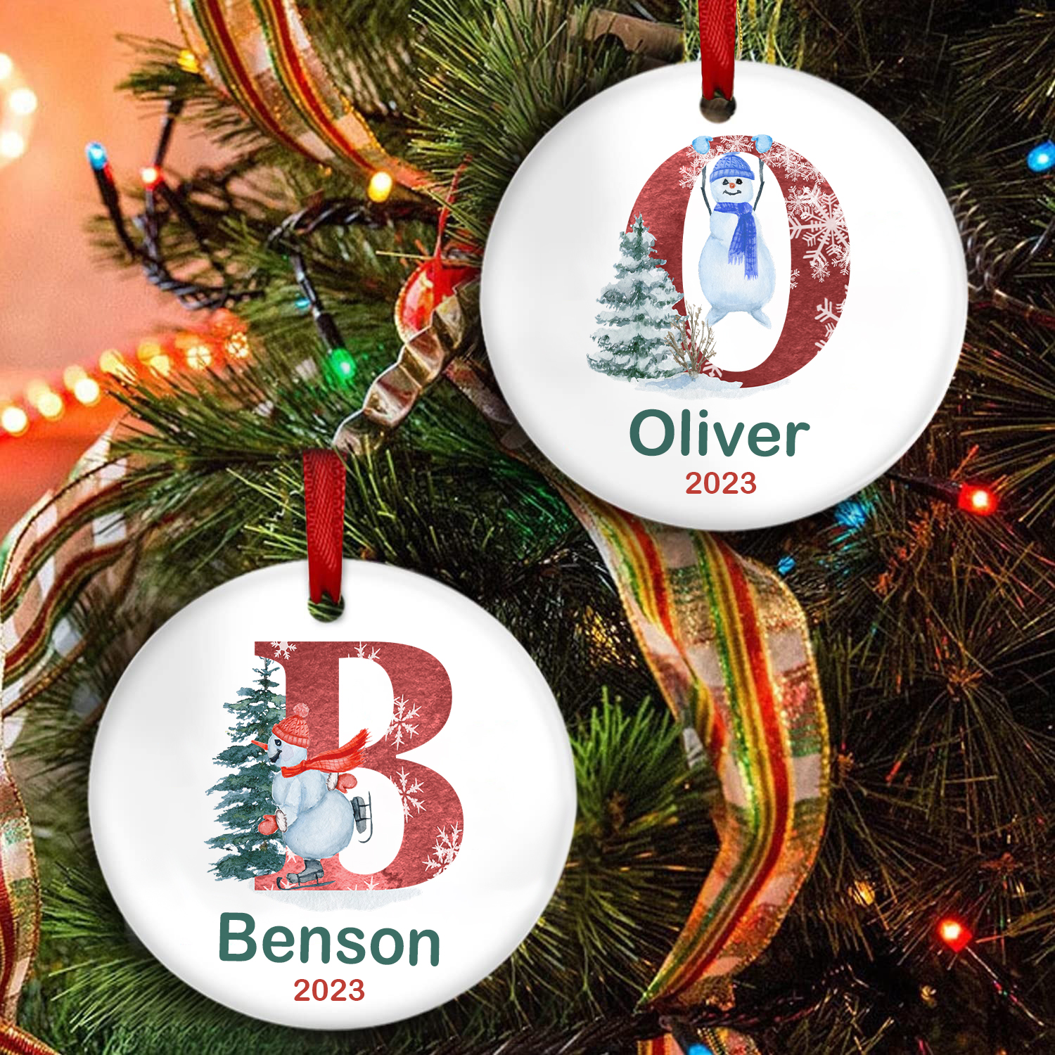 Personalized Initial Ornament Name