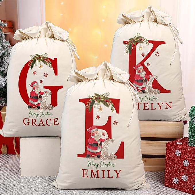 Personalized Santa Sack with Initial & Name