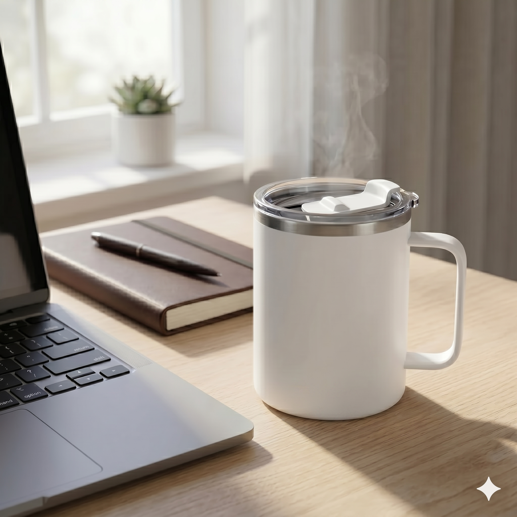 Vowlior  Insulated Coffee Mug with Handle and Spill-Proof Lid
