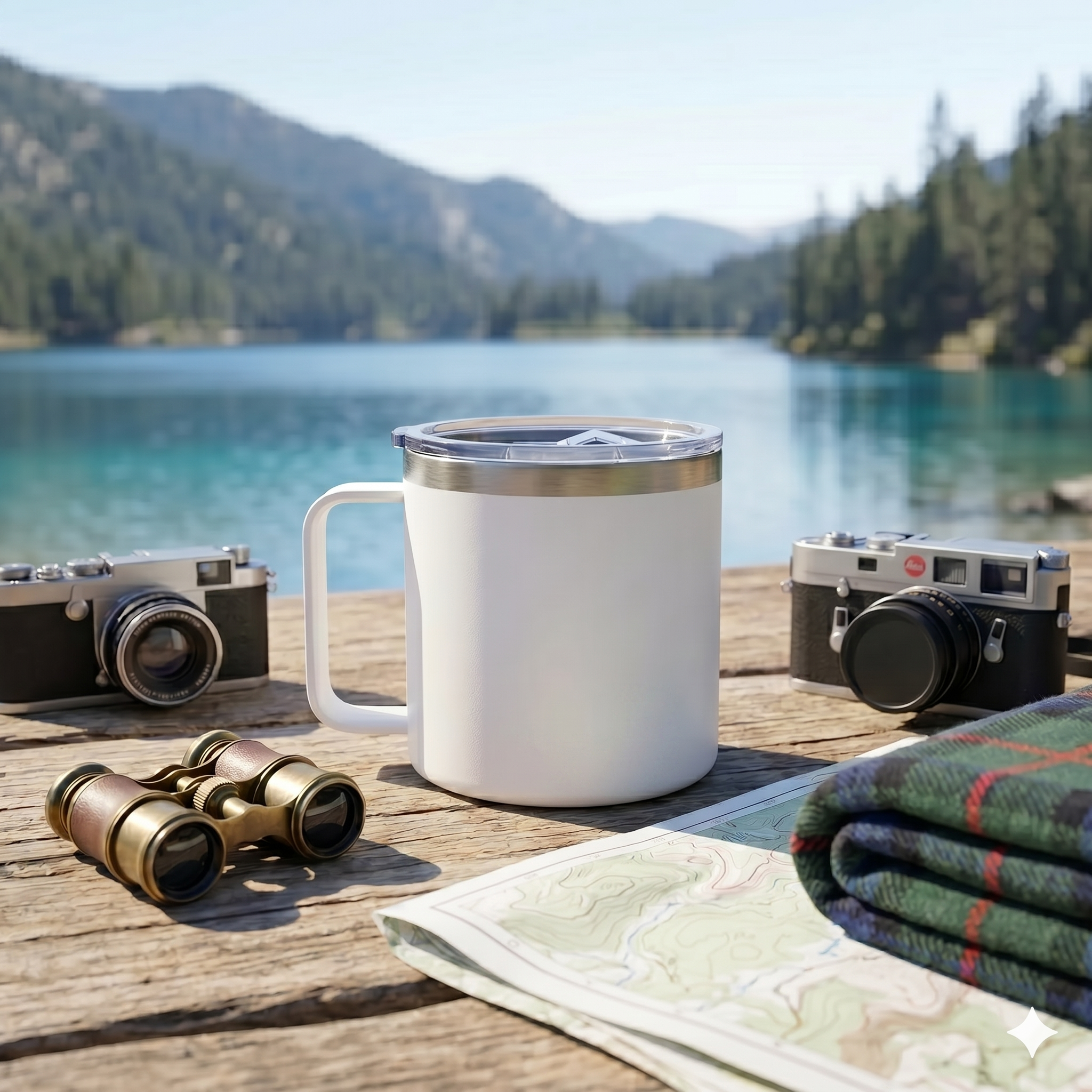Vowlior  Insulated Coffee Mug with Handle and Spill-Proof Lid