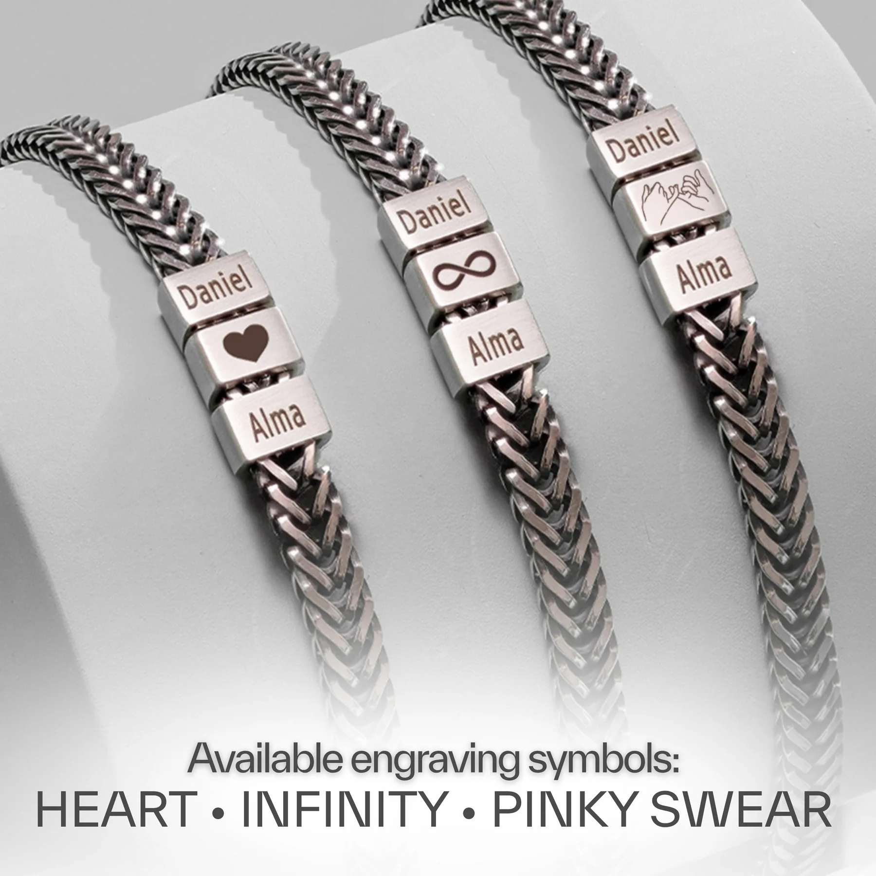 Personalized Name Bead Bracelet • Custom Couples Bracelet Set