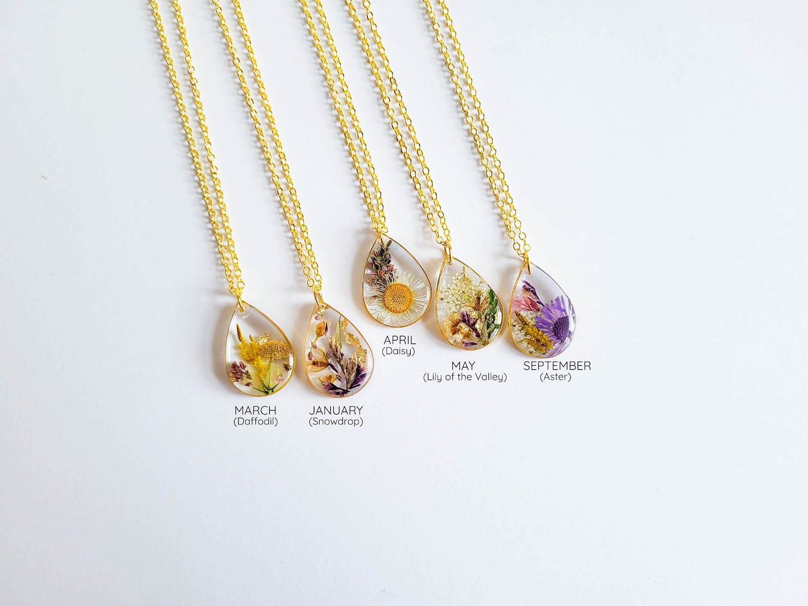 Birth Month Flower Necklace