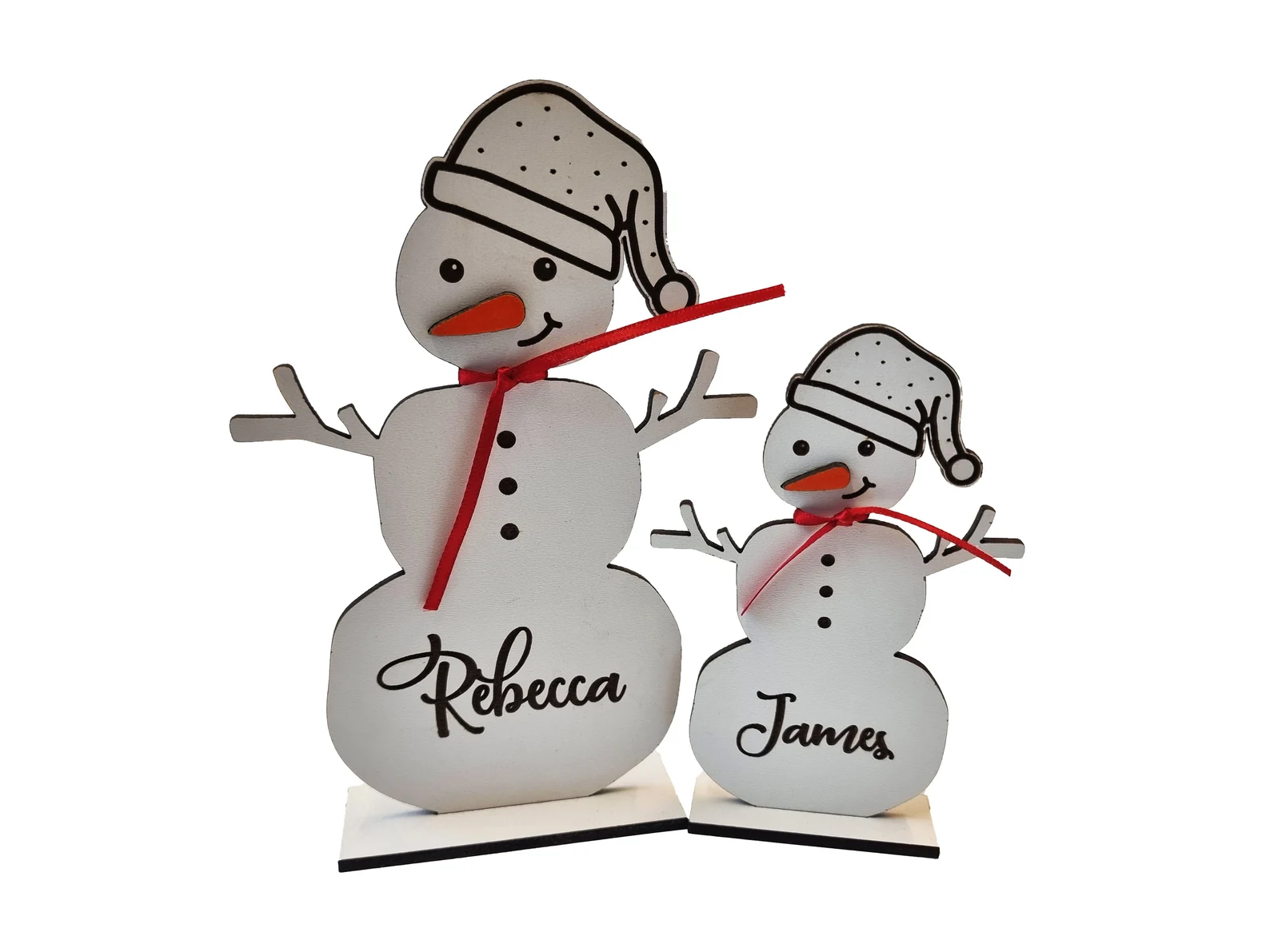 Personalised Freestanding White Snowman