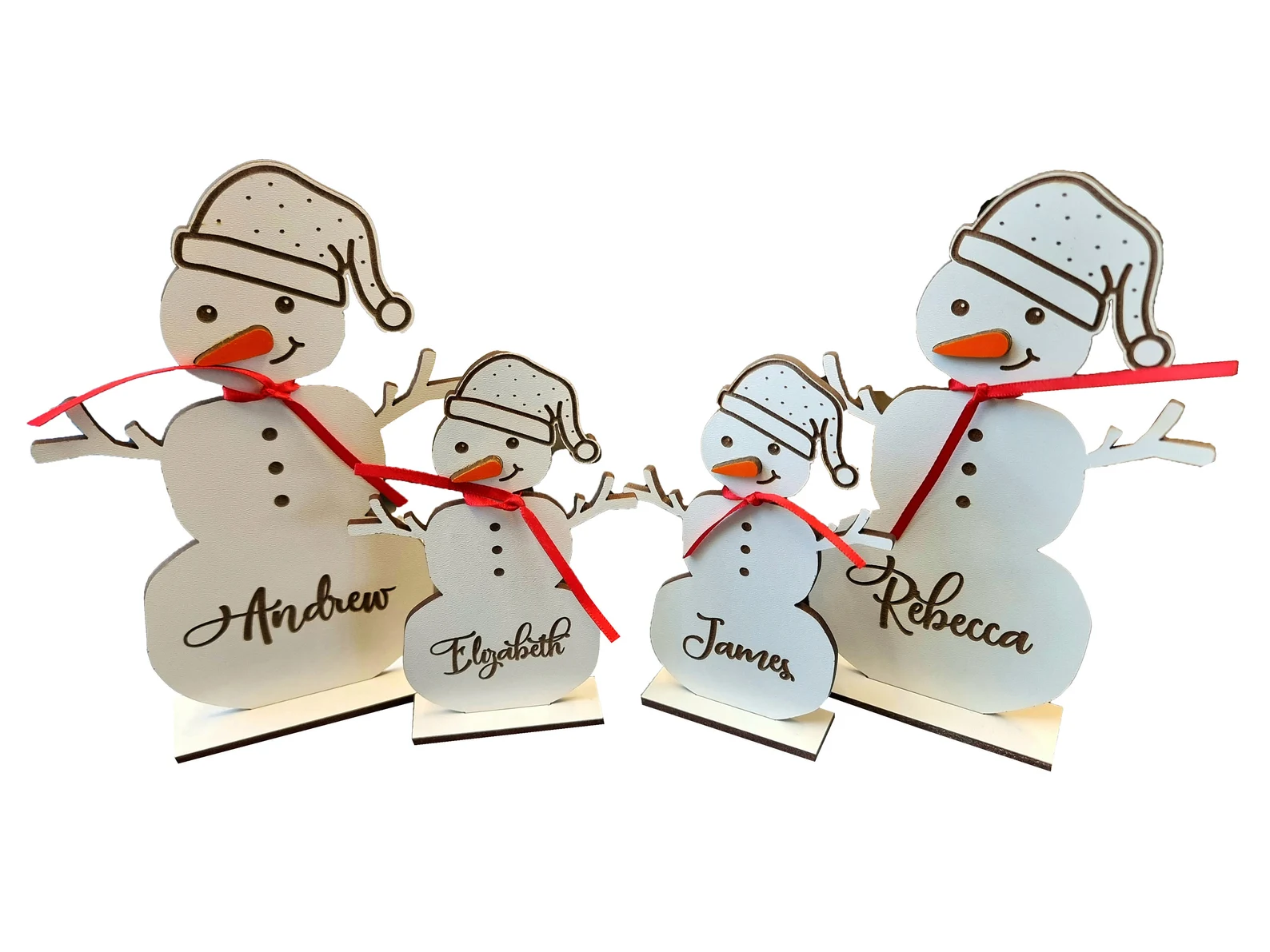 Personalised Freestanding White Snowman