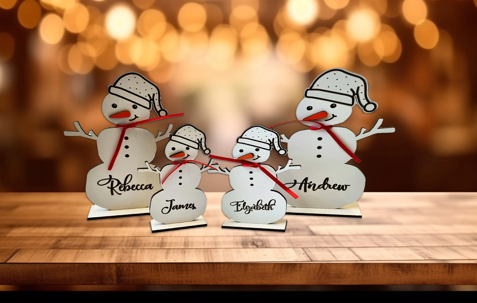 Personalised Freestanding White Snowman