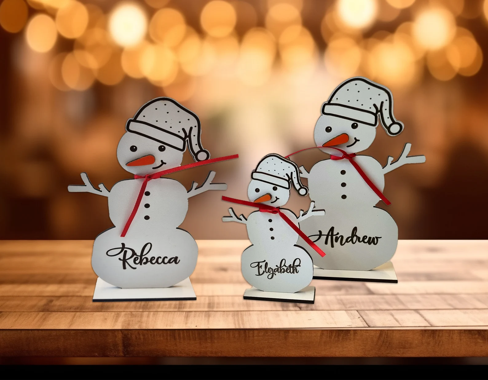 Personalised Freestanding White Snowman