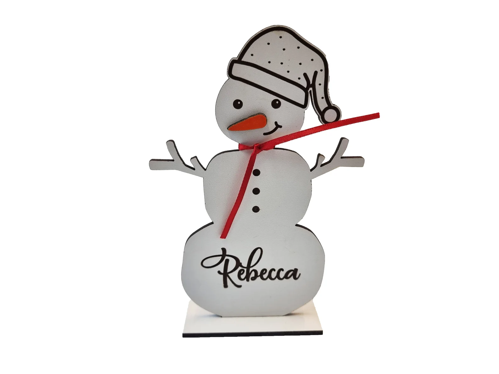 Personalised Freestanding White Snowman