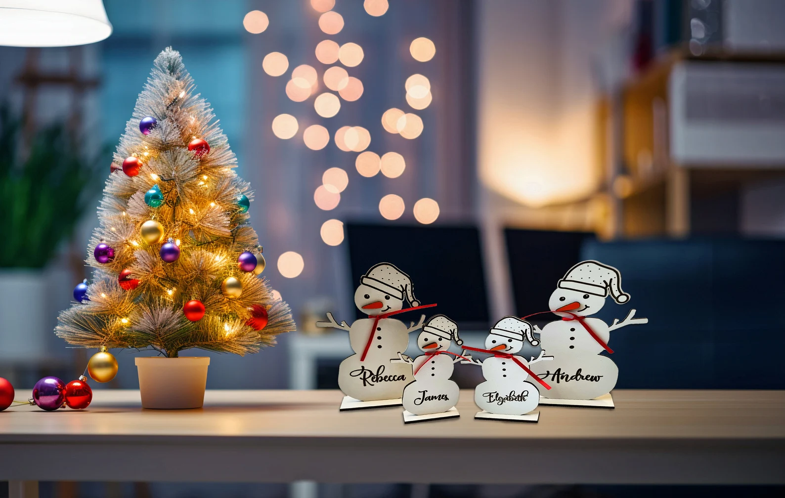 Personalised Freestanding White Snowman