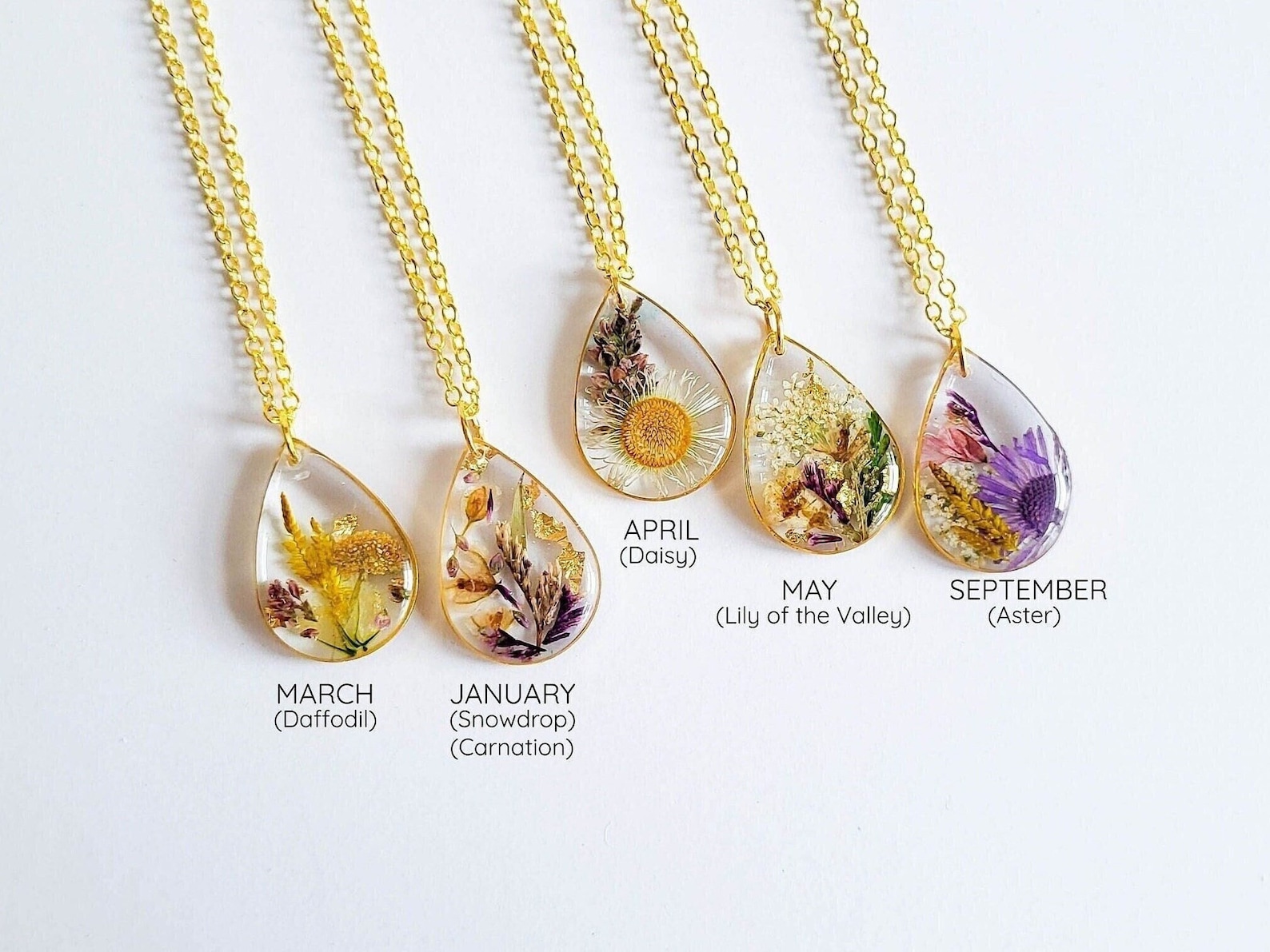 Birth Month Flower Necklace