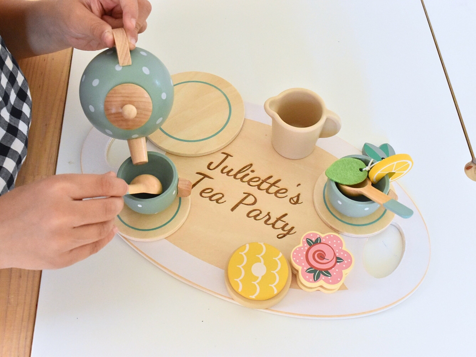 Personalized Wooden Toddler Afternoon Tea Play Set