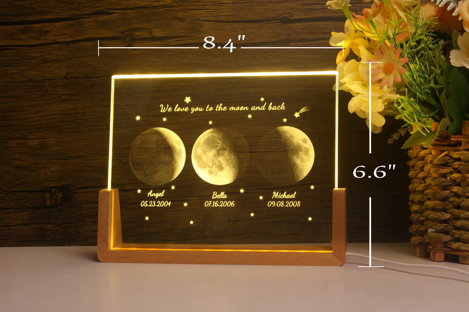 Personalized Moon Phase Crystal Lamp