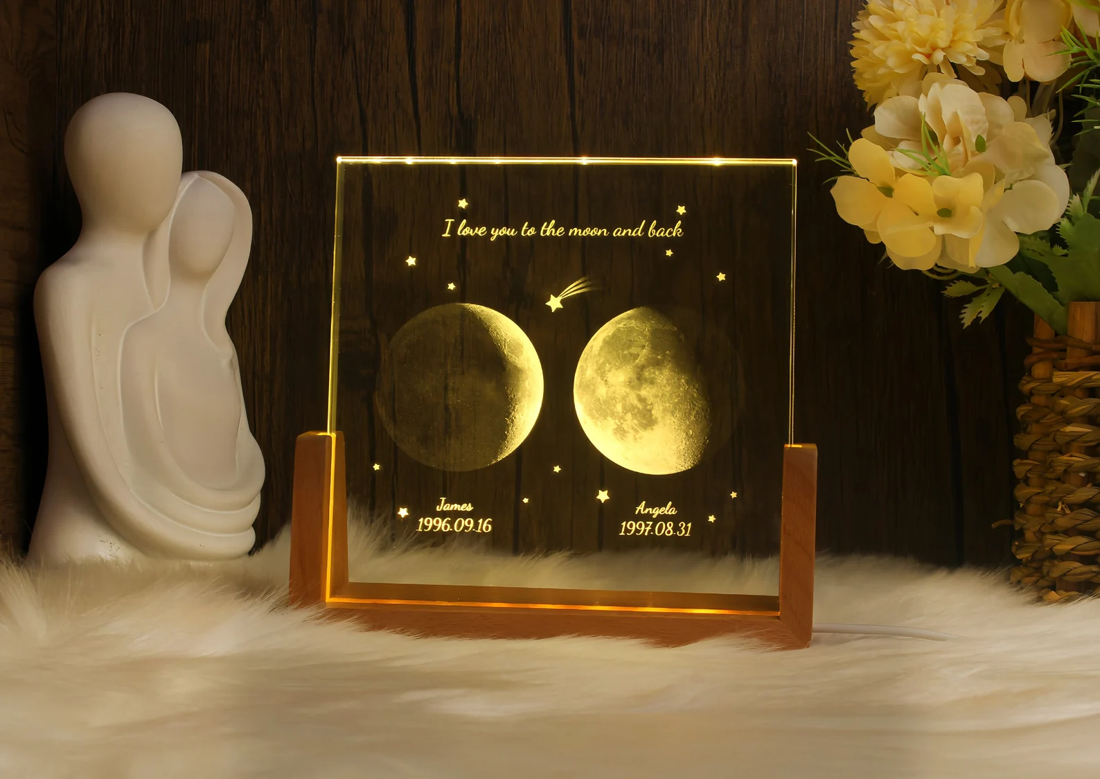 Personalized Moon Phase Crystal Lamp