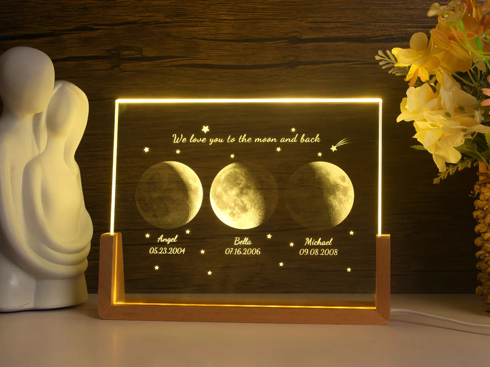 Personalized Moon Phase Crystal Lamp