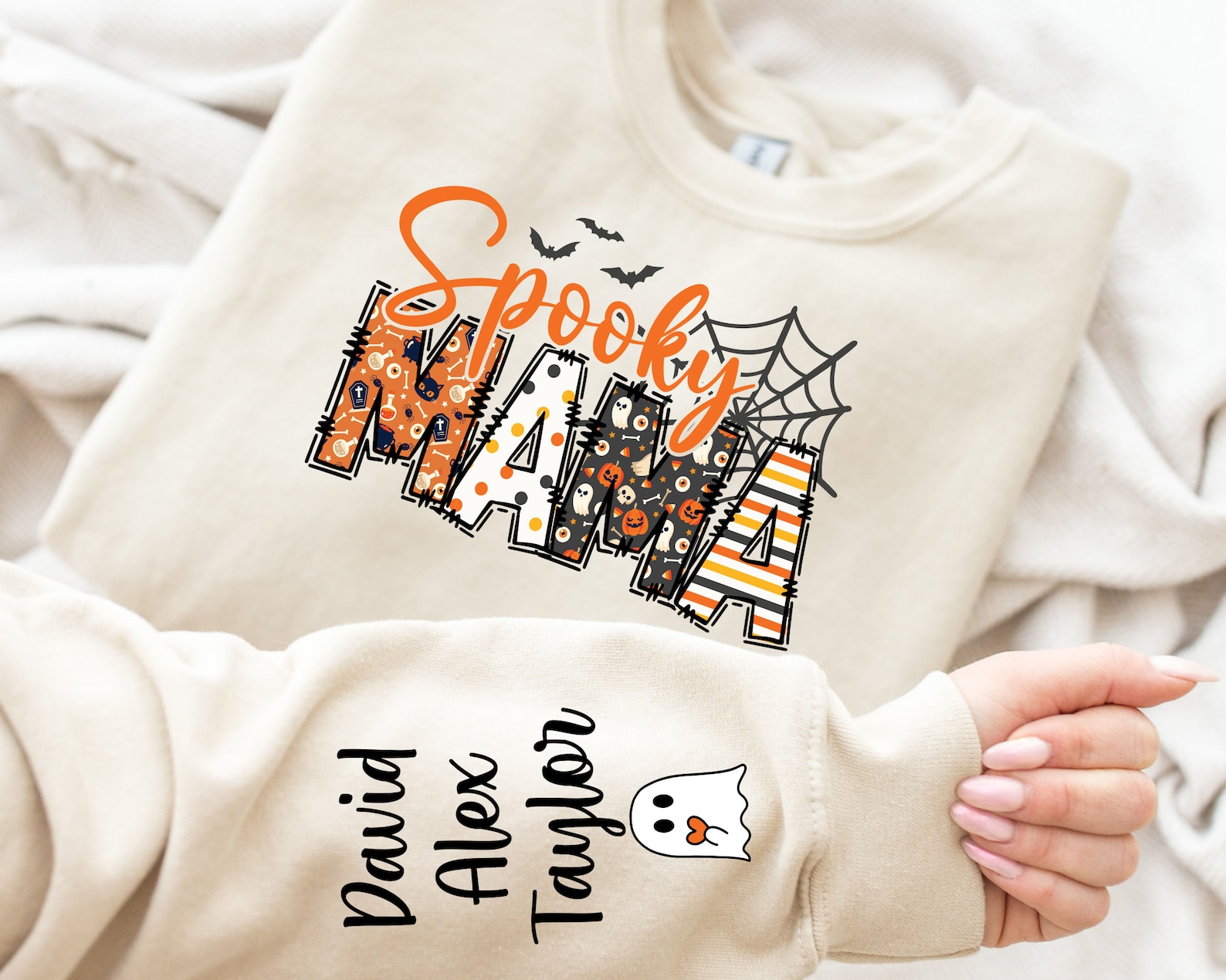 Custom Halloween Spooky Mama Sweatshirt