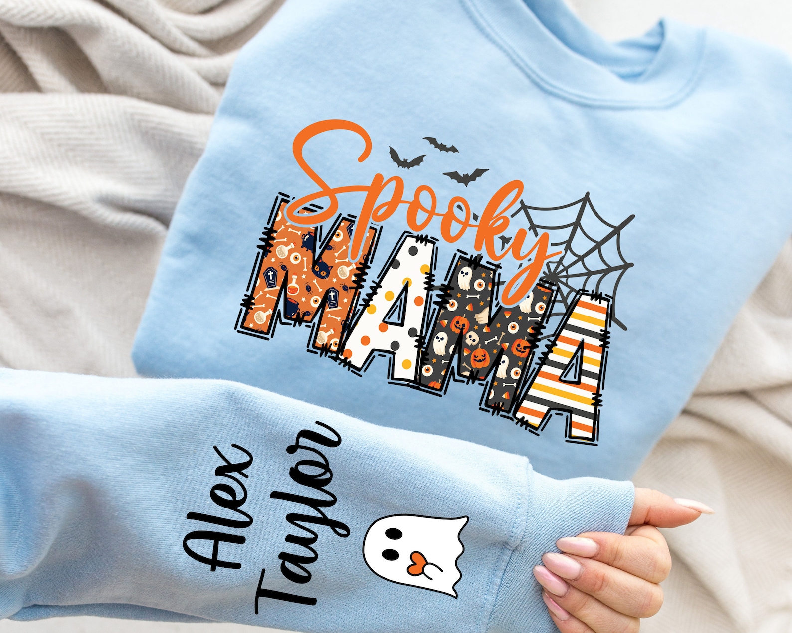 Custom Halloween Spooky Mama Sweatshirt