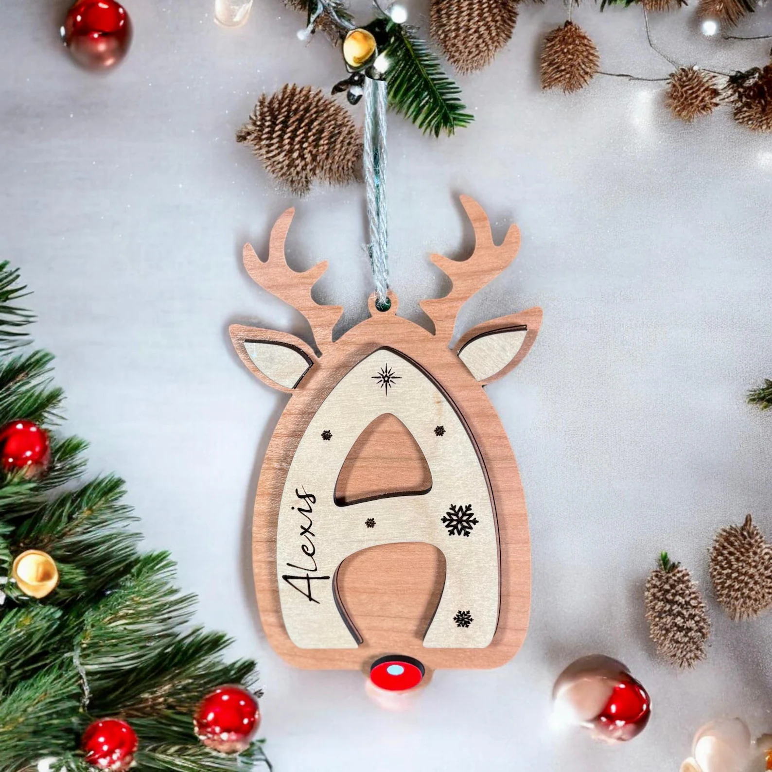 Personalized Reindeer Letter ornaments 