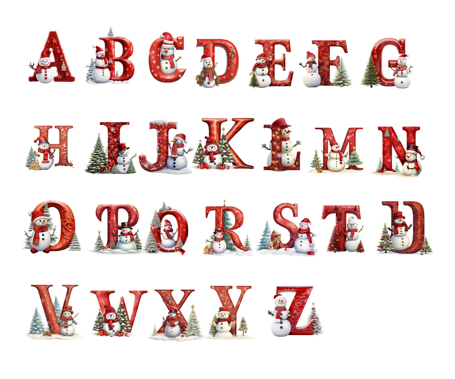 Personalized Initial Snowman Ornament